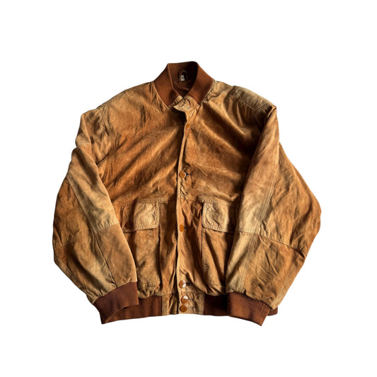🧥 Geacă Vintage din Piele Întoarsă Maro / Patină Naturală (Mărime XL) - anbracaminte