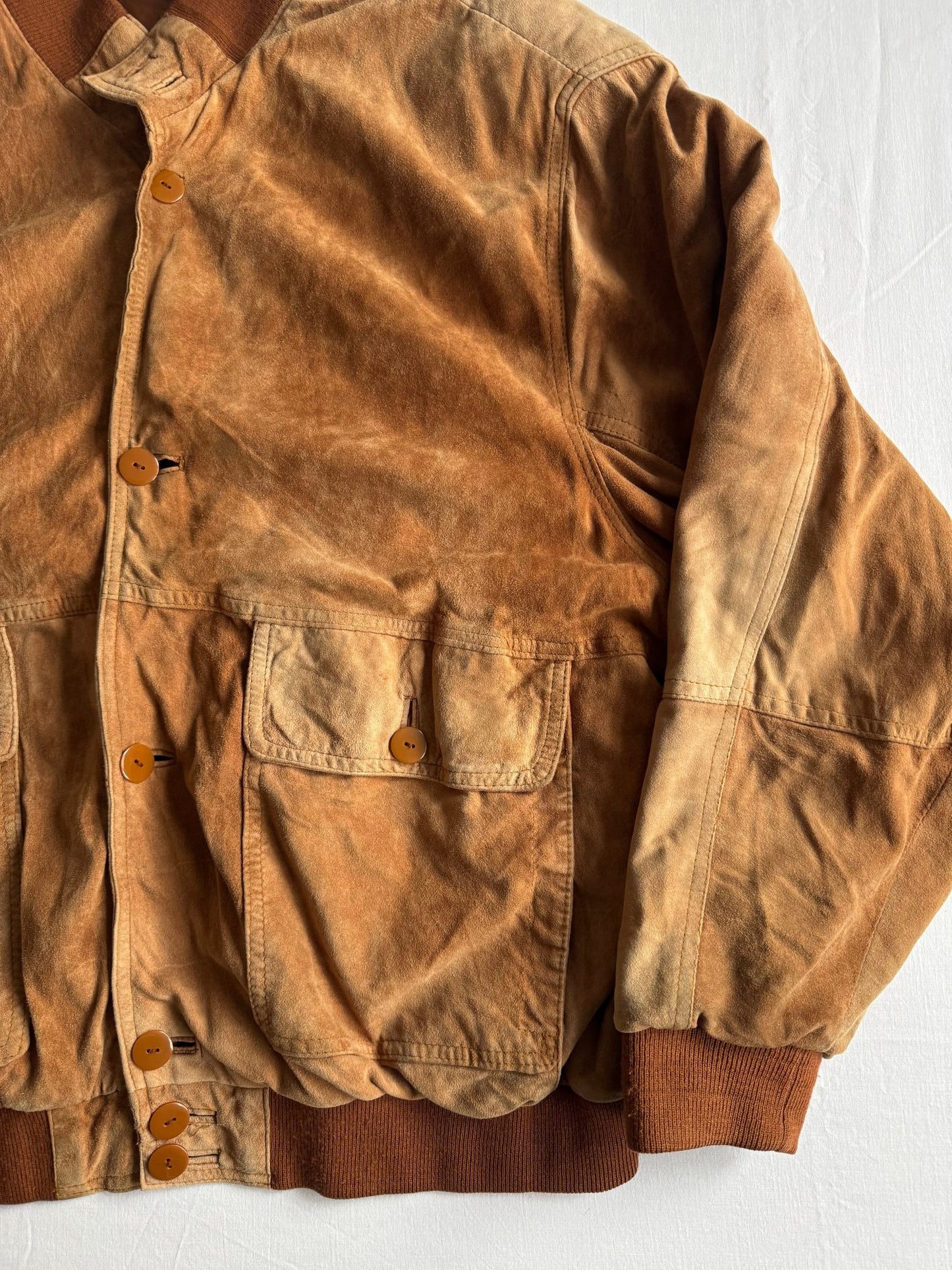 🧥 Geacă Vintage din Piele Întoarsă Maro / Patină Naturală (Mărime XL) - anbracaminte
