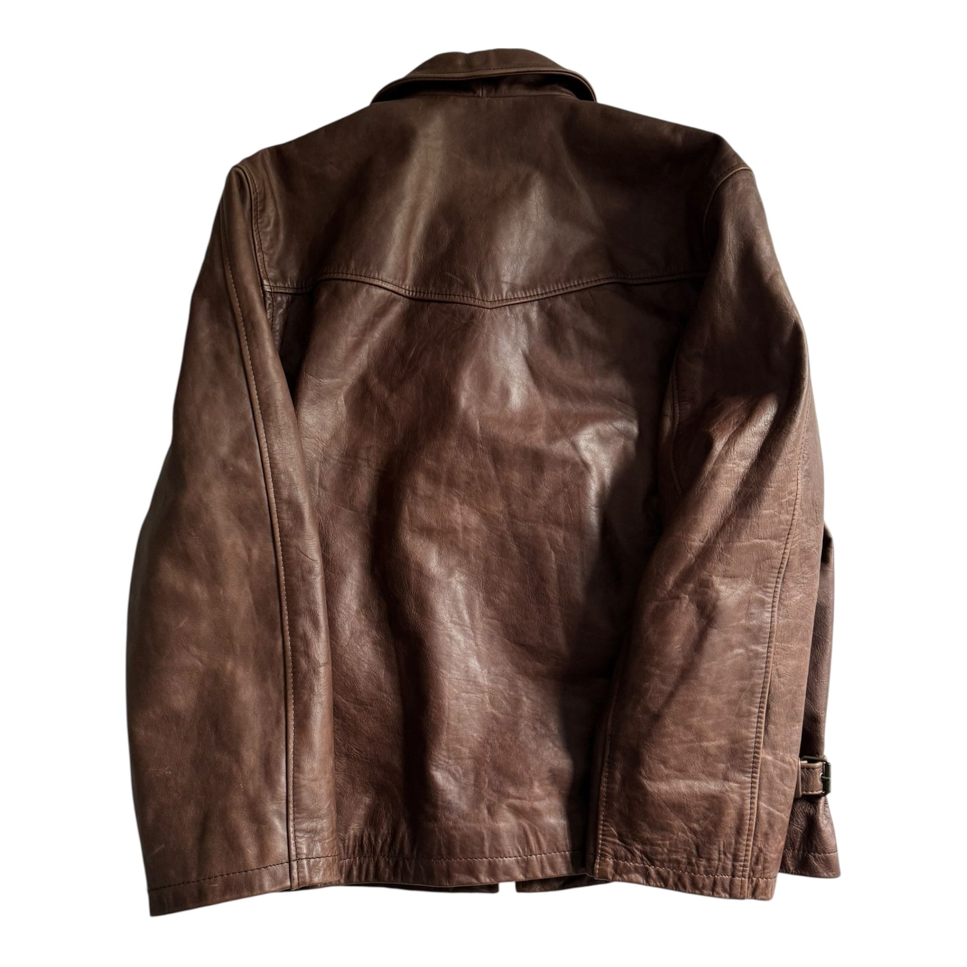 🧥 Geacă Vintage din Piele Maro cu Guler și Căptușeală Detasabilă din Faux Shearling – Mărime M (Made in Italy) - anbracaminte