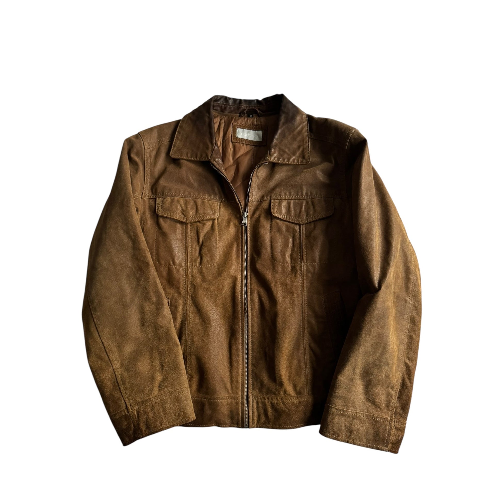 🧥 Geacă vintage din piele maro cu patină | mărimea 48 (M bărbați) - anbracaminte