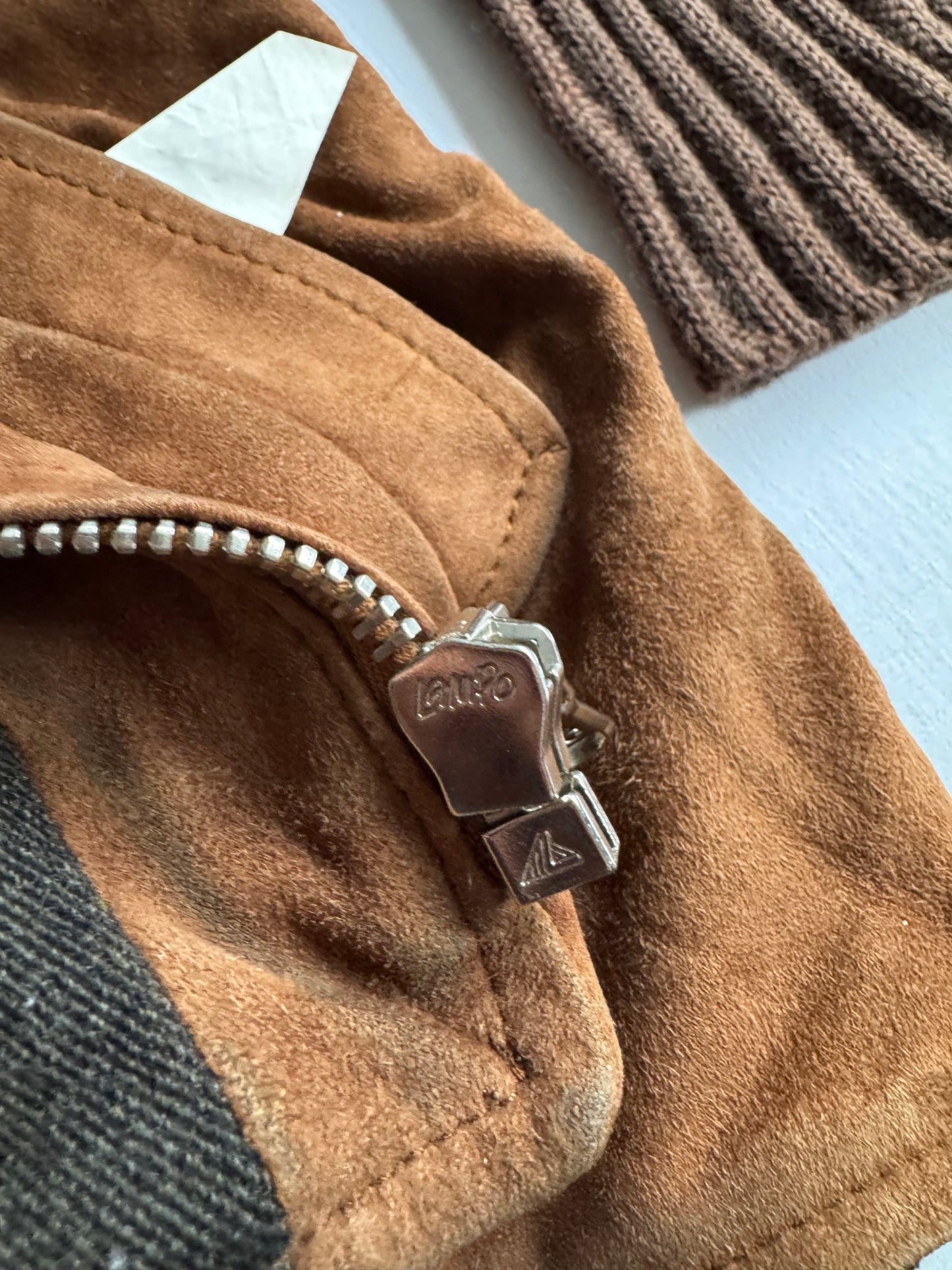 🤠 Geacă Vintage Dolce & Gabbana din Piele Suede Maro & Lână – M (48) - anbracaminte