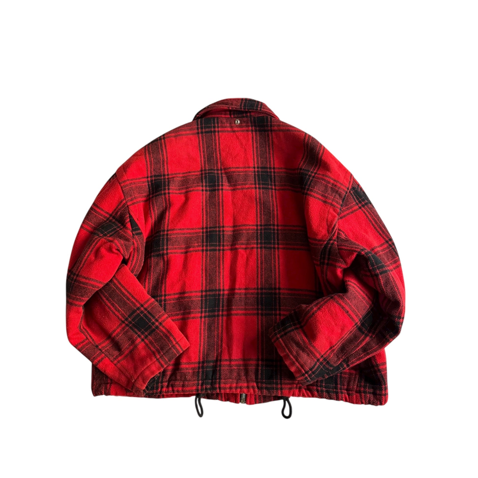 🧑‍🚒 Geacă vintage Energie din lână / Red & Black Plaid - Fireman Clasp (L Barbati) - anbracaminte