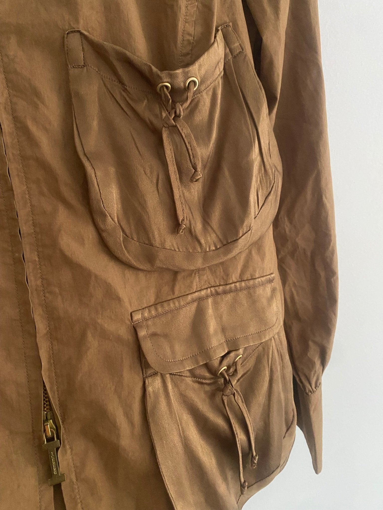 🧥 Geacă Vintage Iceberg din Bumbac Maro – Guler Stil ’70 – Mărime L - anbracaminte