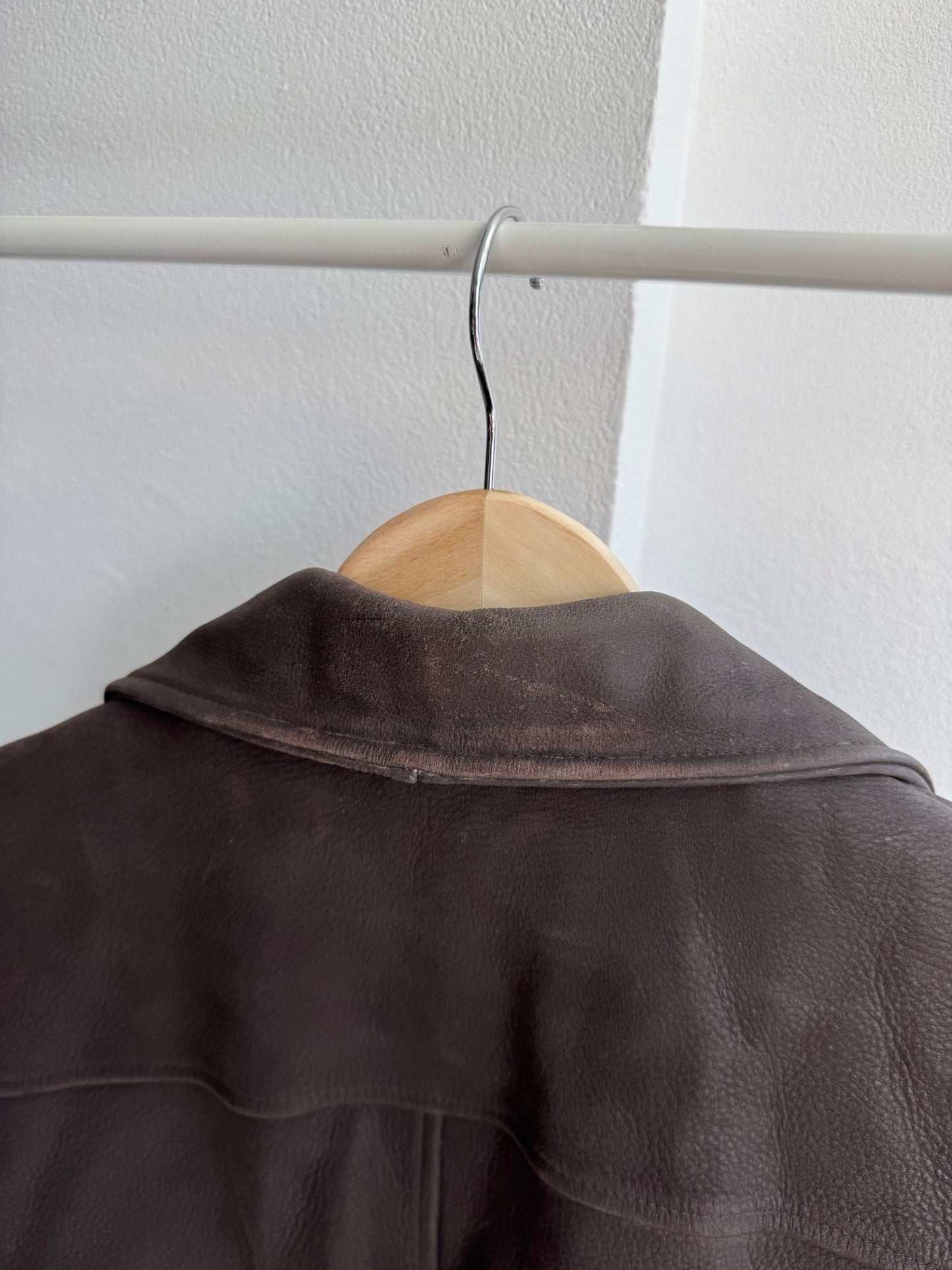🤎 Geacă Vintage Rifle din Piele Maro – L – Made in Italy - anbracaminte
