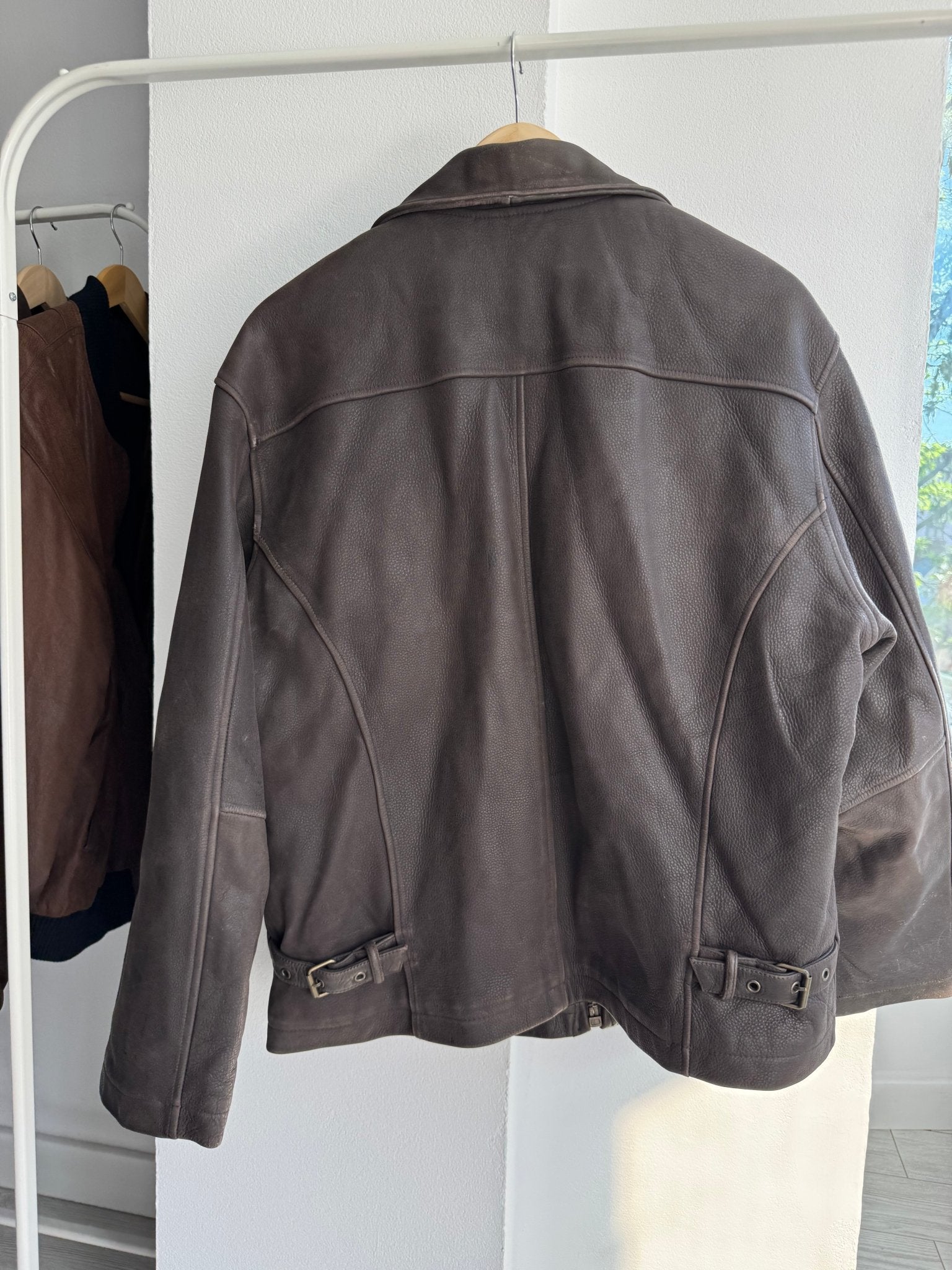 🤎 Geacă Vintage Rifle din Piele Maro – L – Made in Italy - anbracaminte