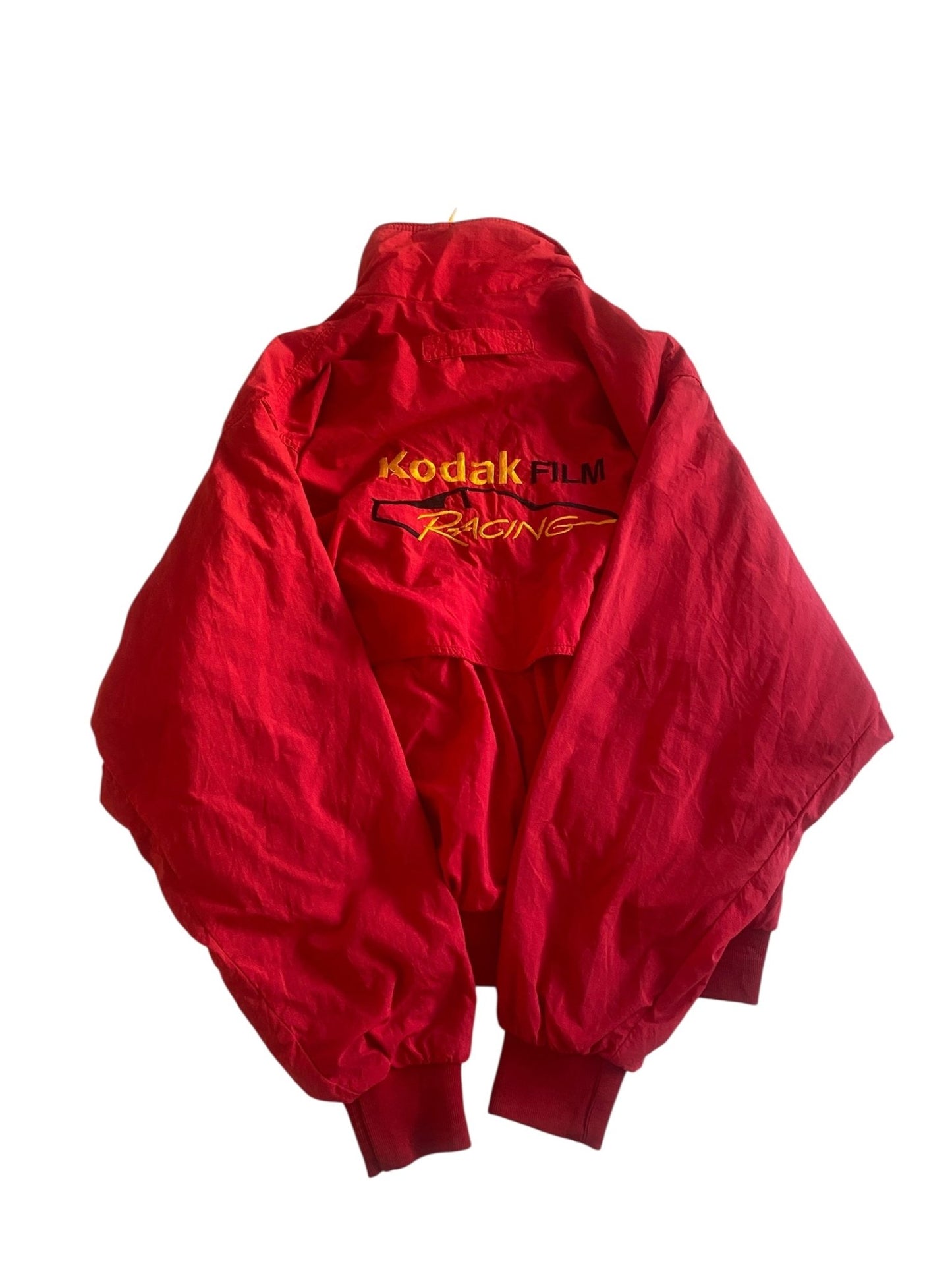 Geacă Windbreaker Vintage Kodak Racing Team – Roșu – Made in USA – Mărime XL - anbracaminte