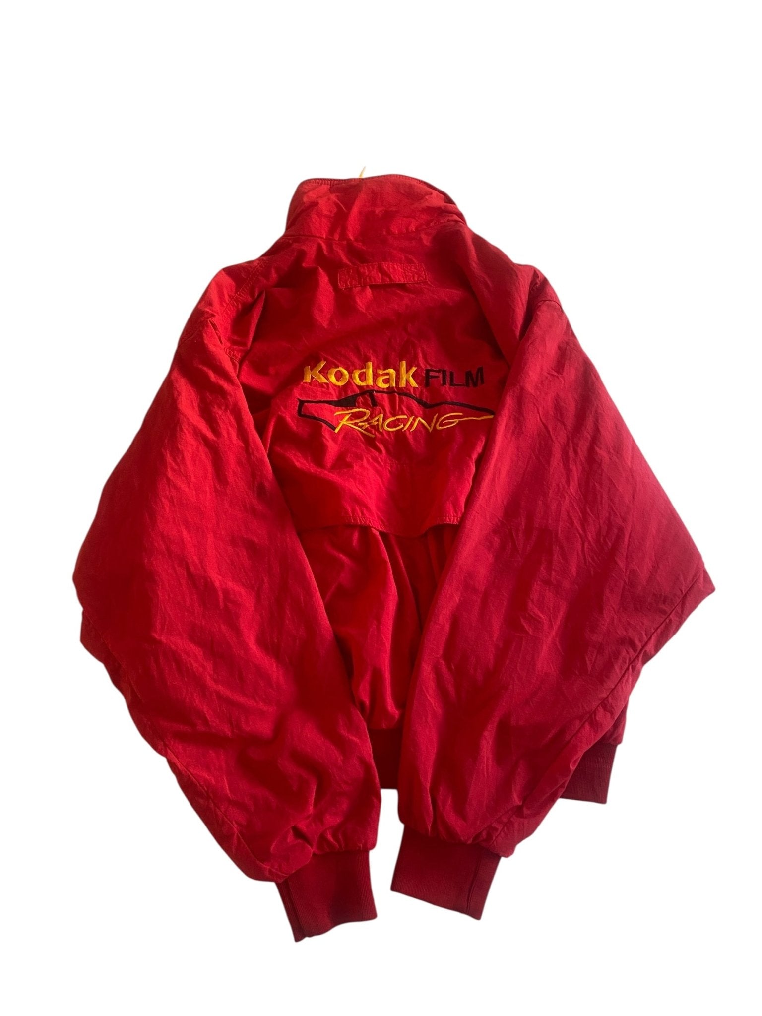 Geacă Windbreaker Vintage Kodak Racing Team – Roșu – Made in USA – Mărime XL - anbracaminte
