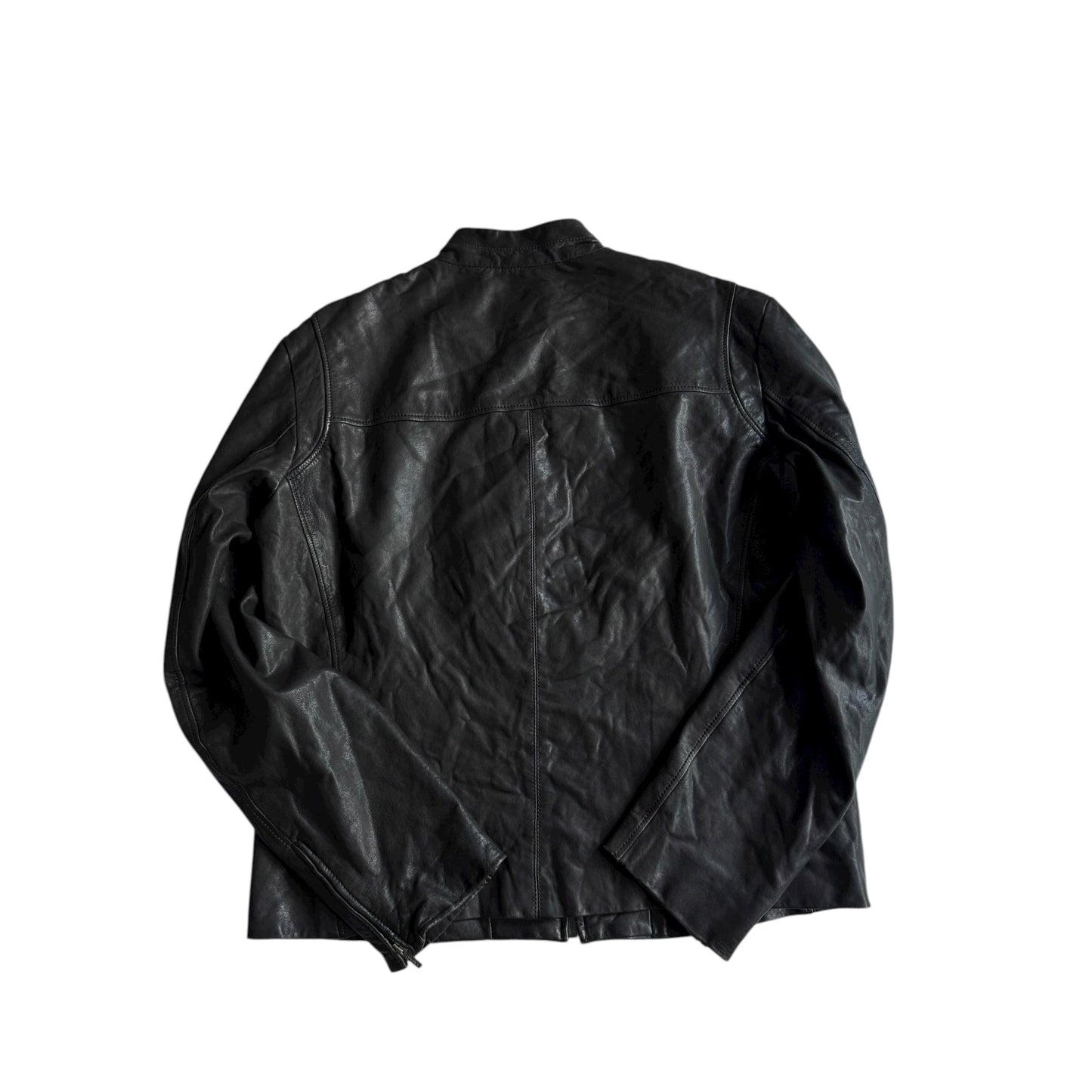 🏍️ Geacă Y2K Armani din piele neagră (XL) - anbracaminte