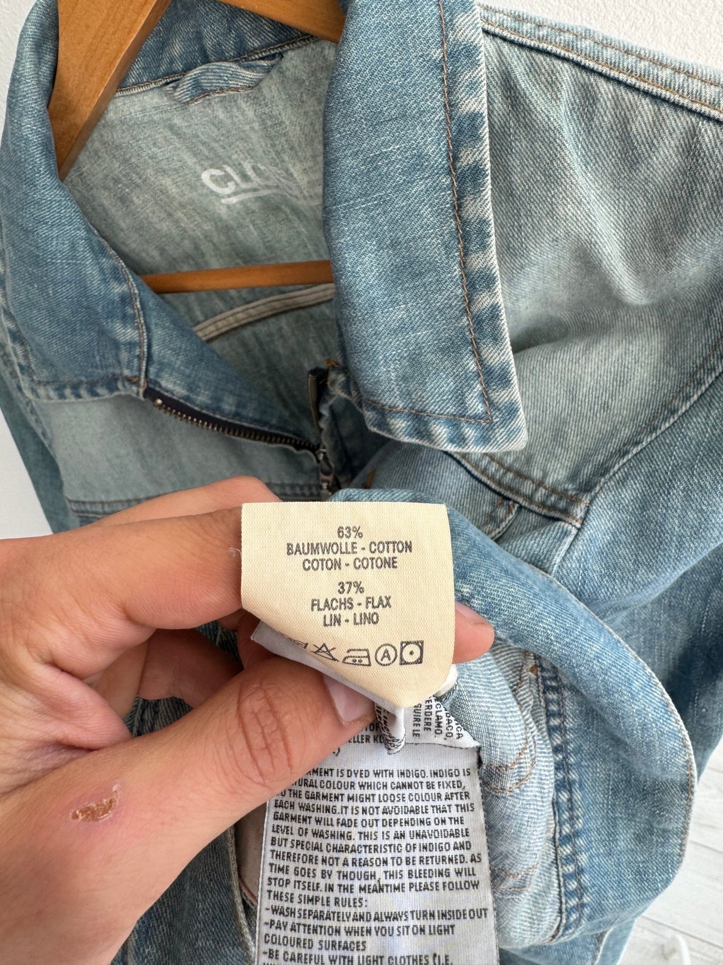 ☀️ Geacă Y2K Closed Light Denim – Cotton & Linen Blend – S – Made in Italy - anbracaminte