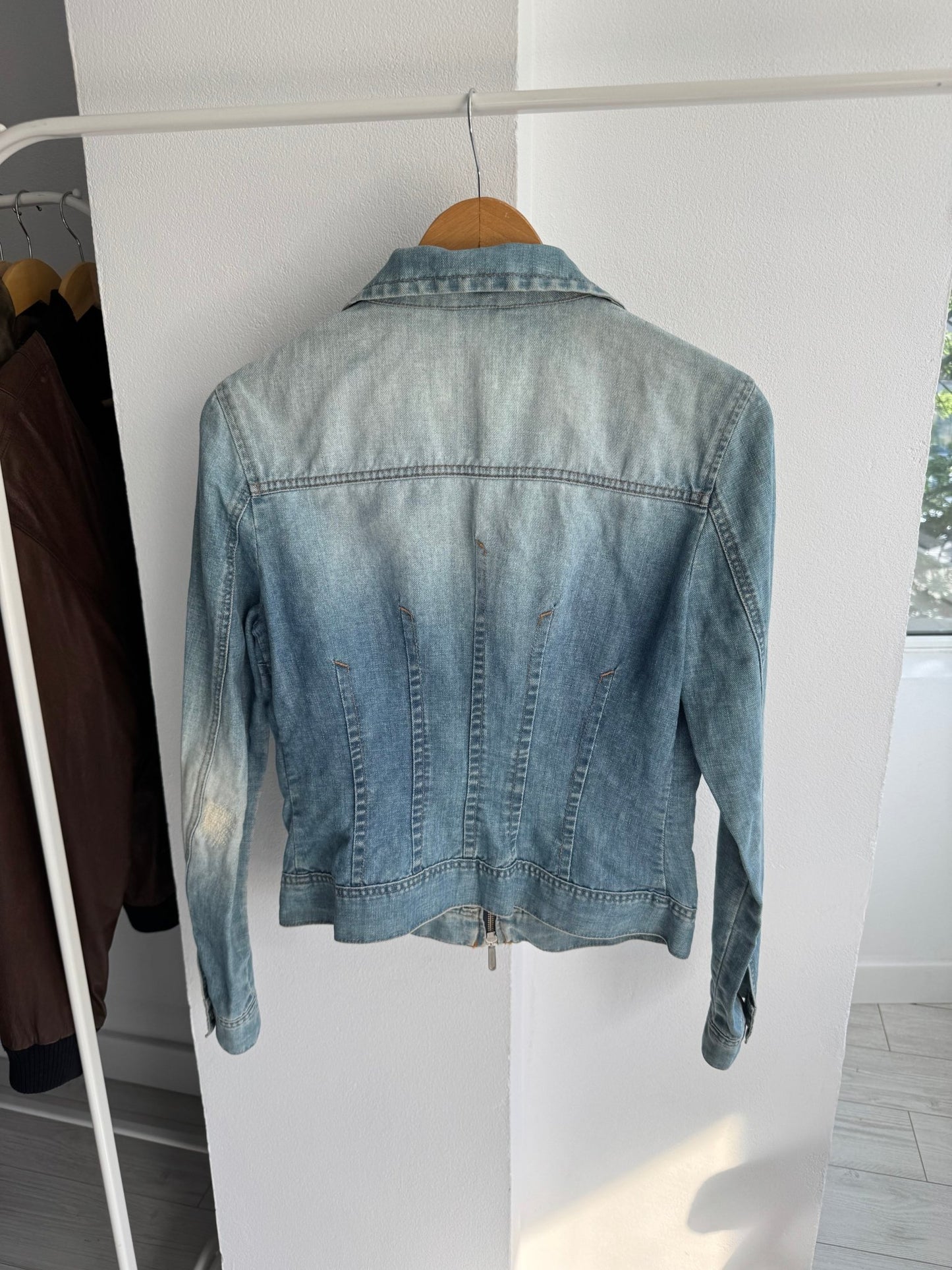 ☀️ Geacă Y2K Closed Light Denim – Cotton & Linen Blend – S – Made in Italy - anbracaminte