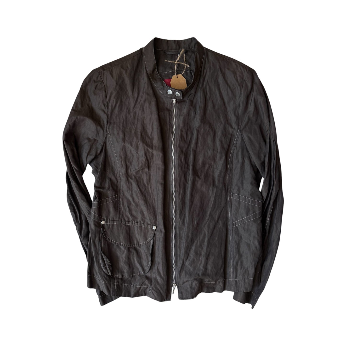 🏁 Geacă Y2K Damă Cafe Racer cu Finish Metalic – M/L (40) - anbracaminte