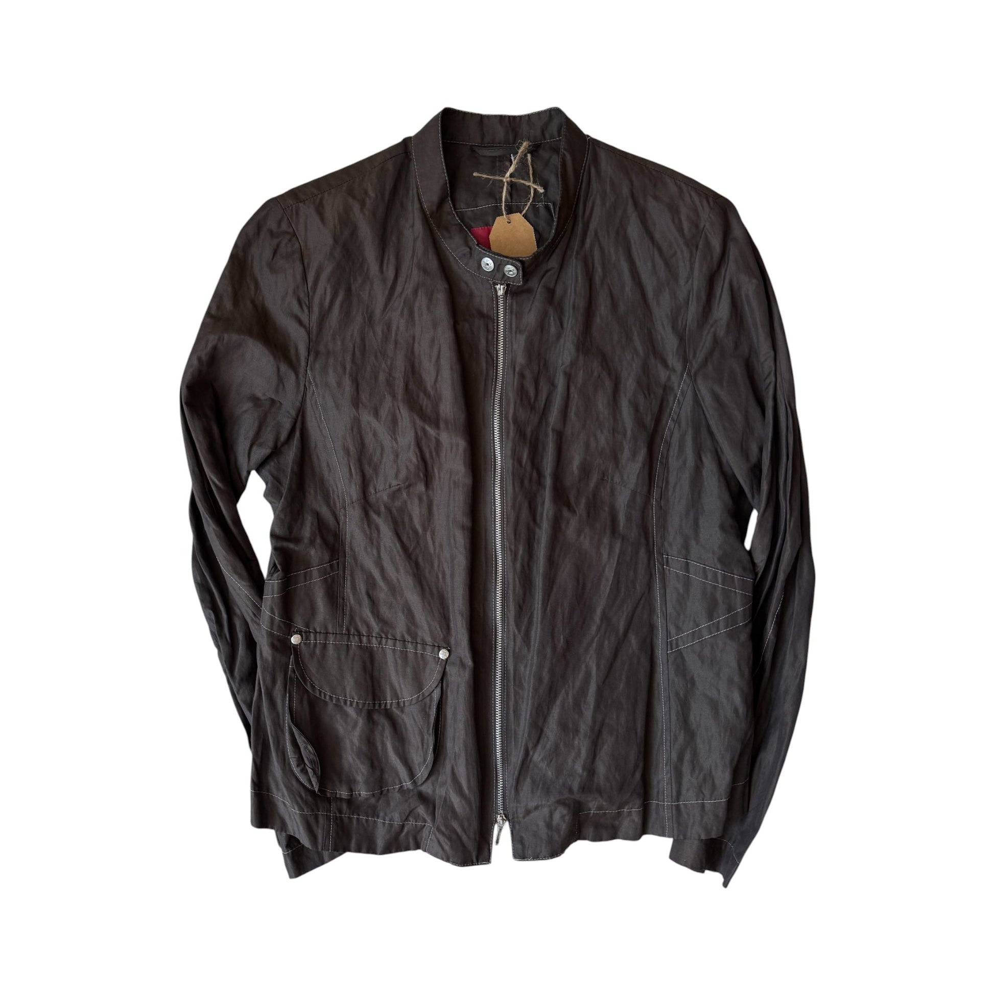 🏁 Geacă Y2K Damă Cafe Racer cu Finish Metalic – M/L (40) - anbracaminte