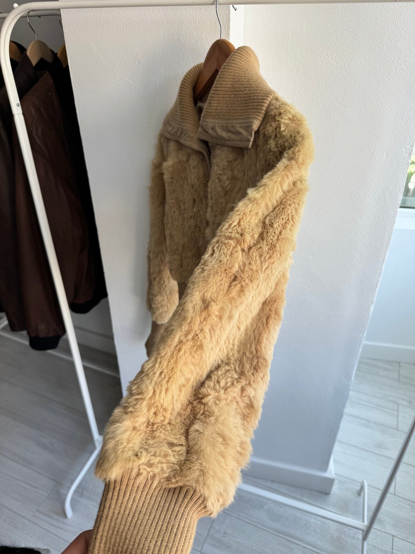 🐰 Geacă Y2K Damă din Blană de Iepure – Cropped Fit - XS / S - anbracaminte