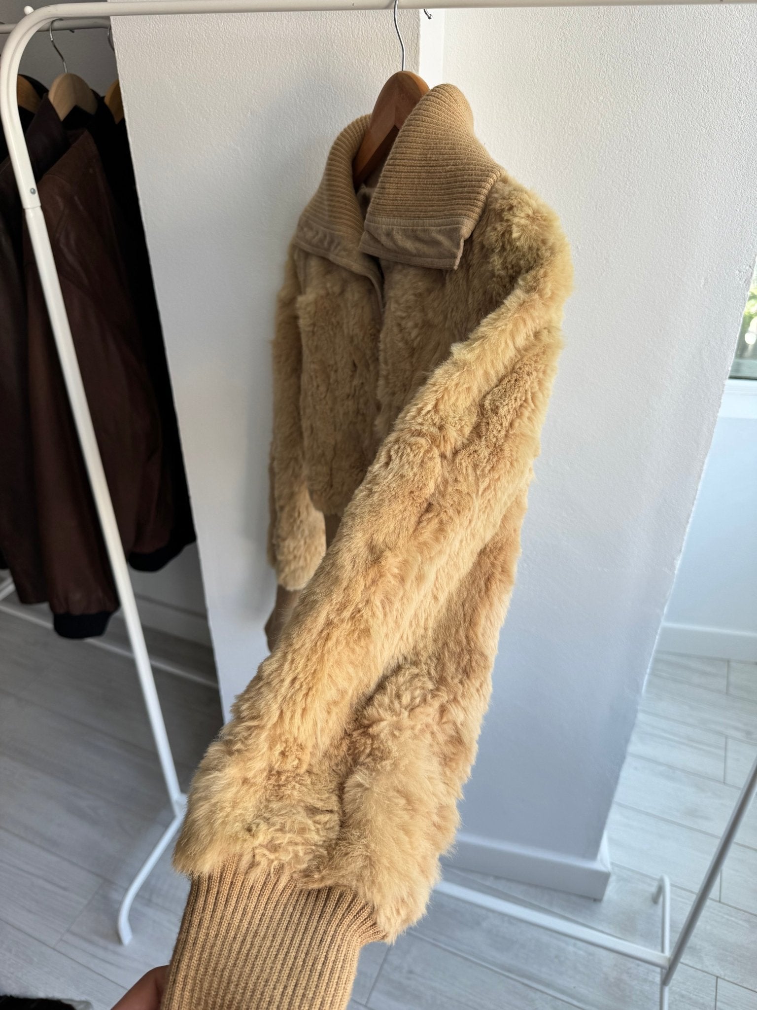 🐰 Geacă Y2K Damă din Blană de Iepure – Cropped Fit - XS / S - anbracaminte