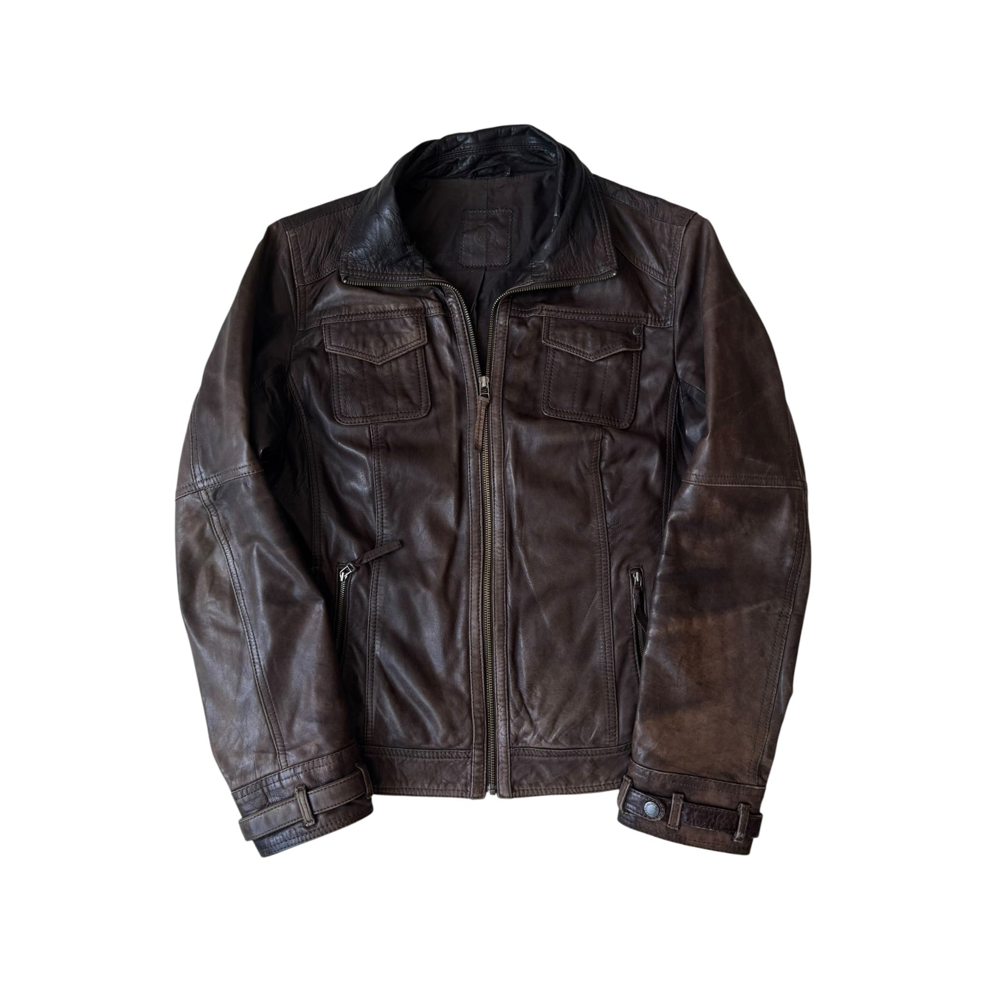 🤎 Geacă Y2K Damă din Piele de Miel Maro – Faded & Patina – M/L - anbracaminte