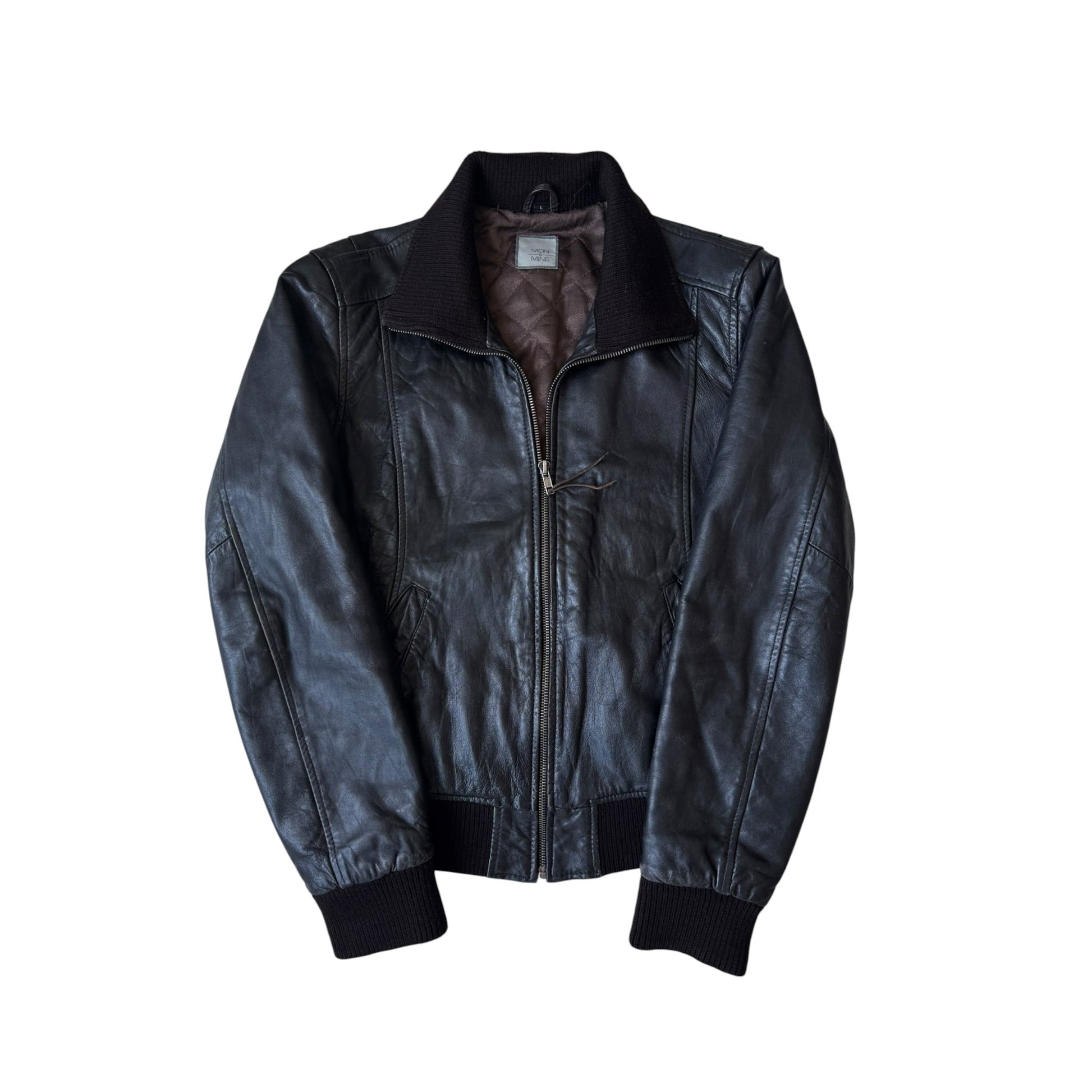 🤎 Geacă Y2K Damă din Piele de Miel Maro Închis – L – Made in Italy - anbracaminte