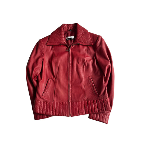 ❤️ Geacă Y2K Damă din Piele Roșie – M (EU 40) - anbracaminte