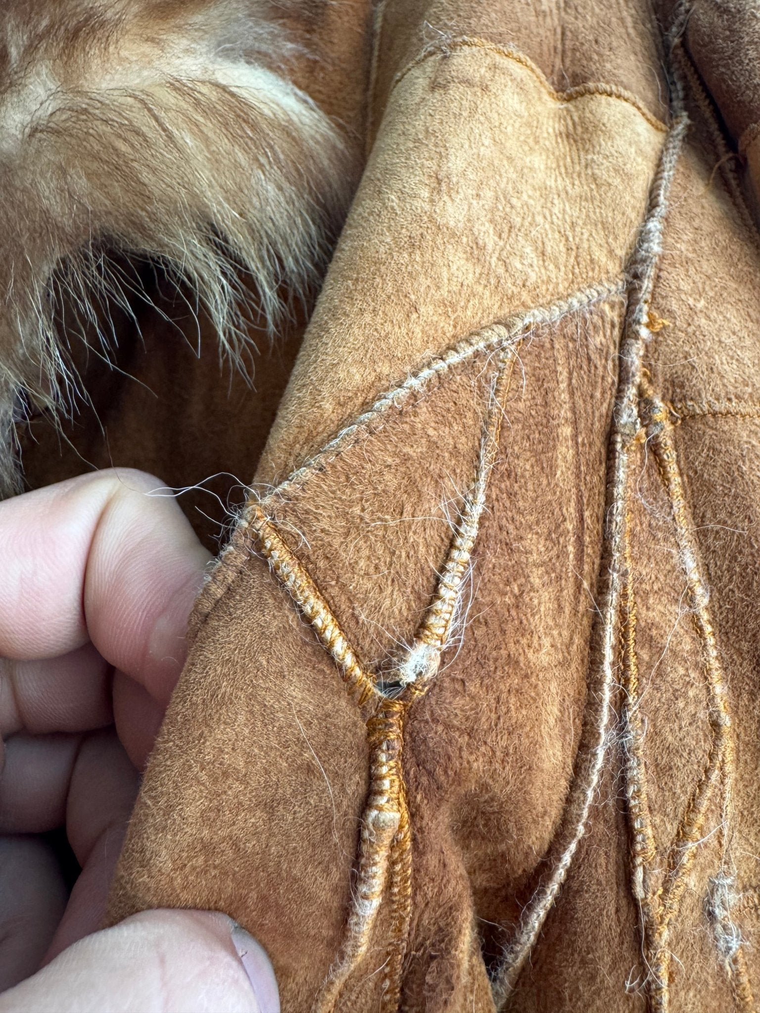 🤎 Geacă Y2K Damă Suede Patchwork Maro cu Blană Naturală – M/L (IT 44) – Made in Italy - anbracaminte