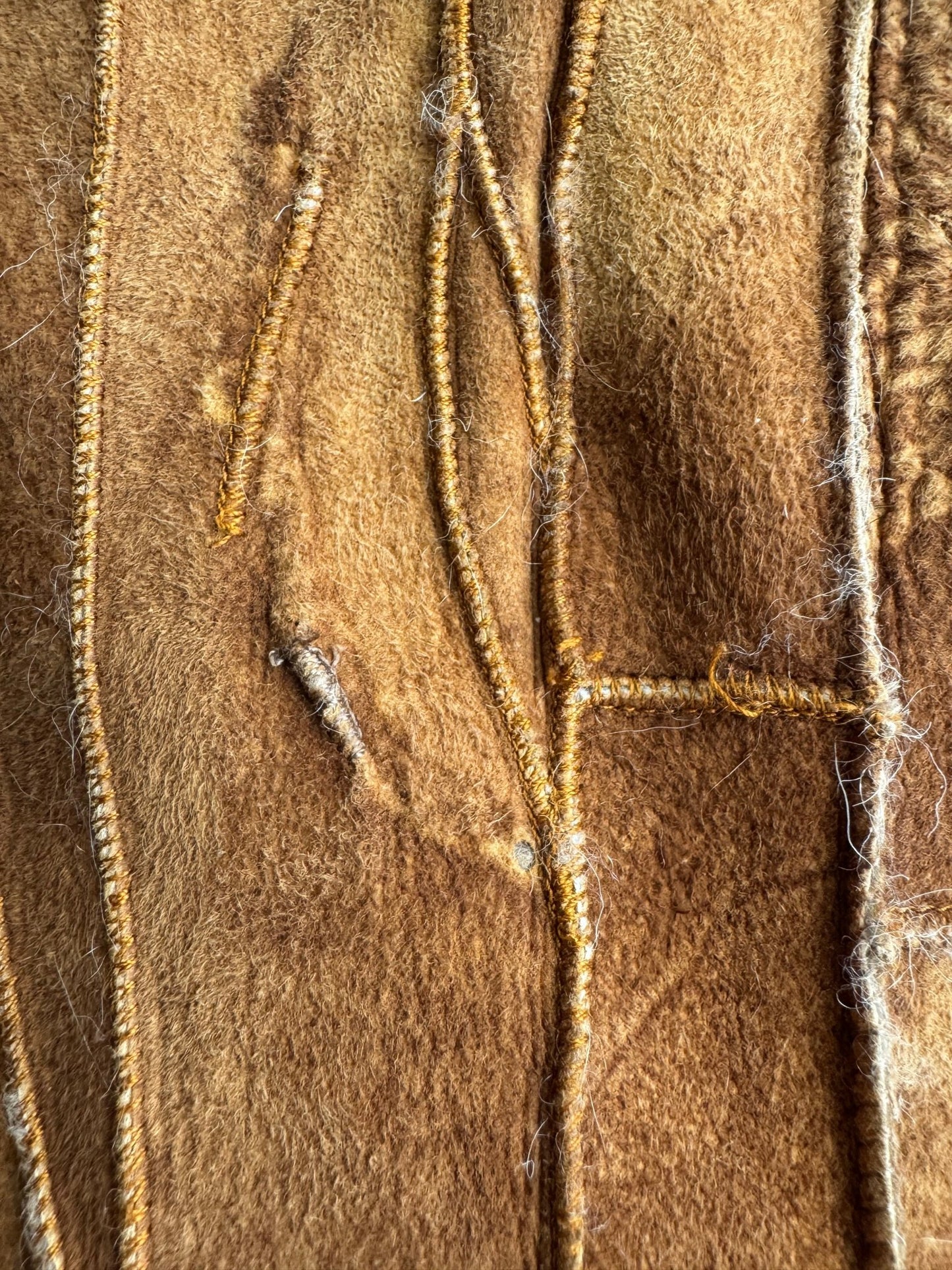 🤎 Geacă Y2K Damă Suede Patchwork Maro cu Blană Naturală – M/L (IT 44) – Made in Italy - anbracaminte