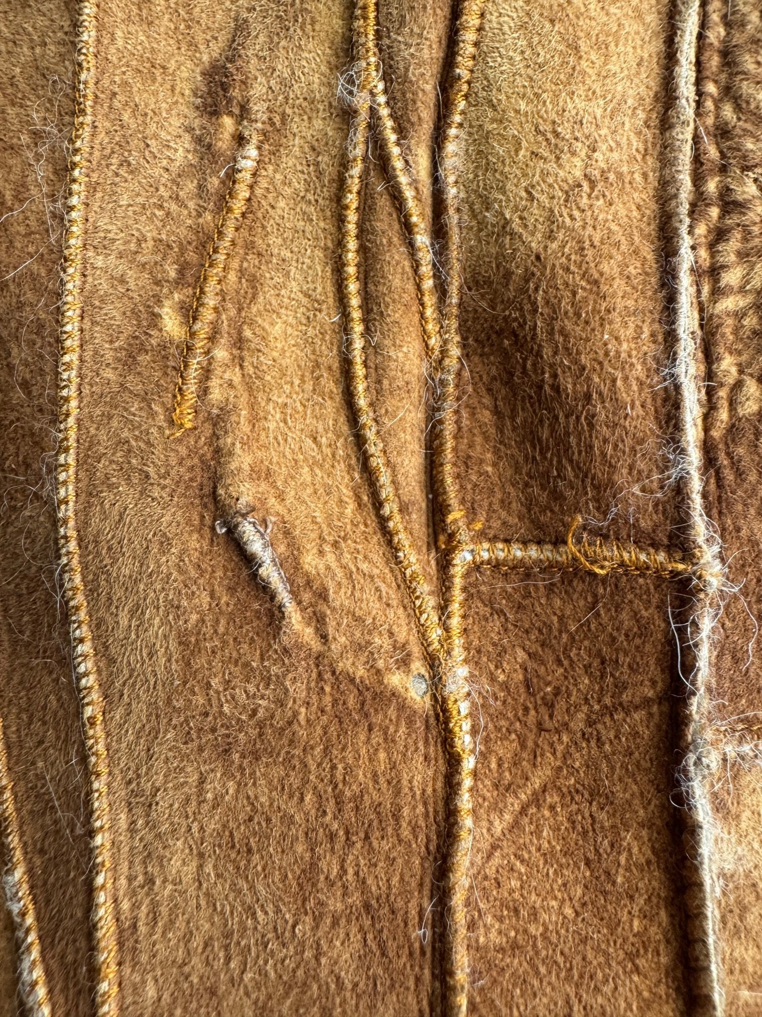🤎 Geacă Y2K Damă Suede Patchwork Maro cu Blană Naturală – M/L (IT 44) – Made in Italy - anbracaminte