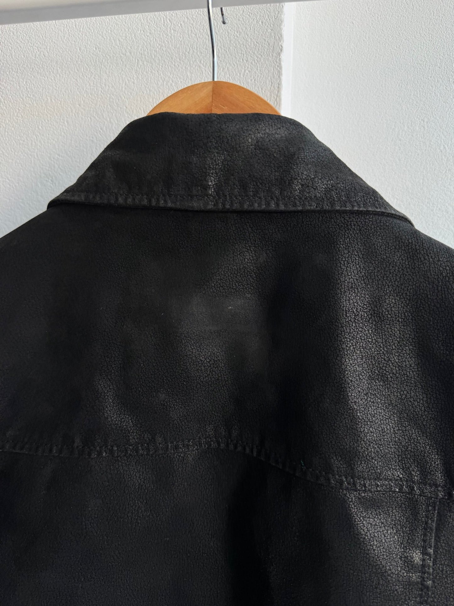 🐷 Geacă Y2K din Pig Split Suede Negru – XL (52) - anbracaminte