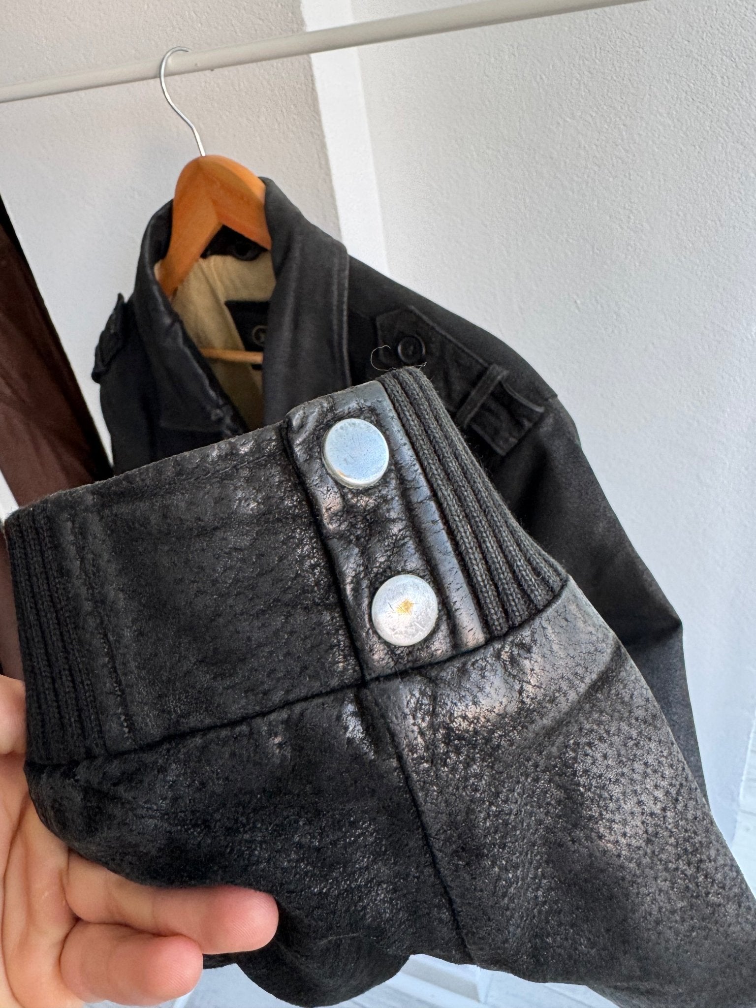 🐷 Geacă Y2K din Pig Split Suede Negru – XL (52) - anbracaminte