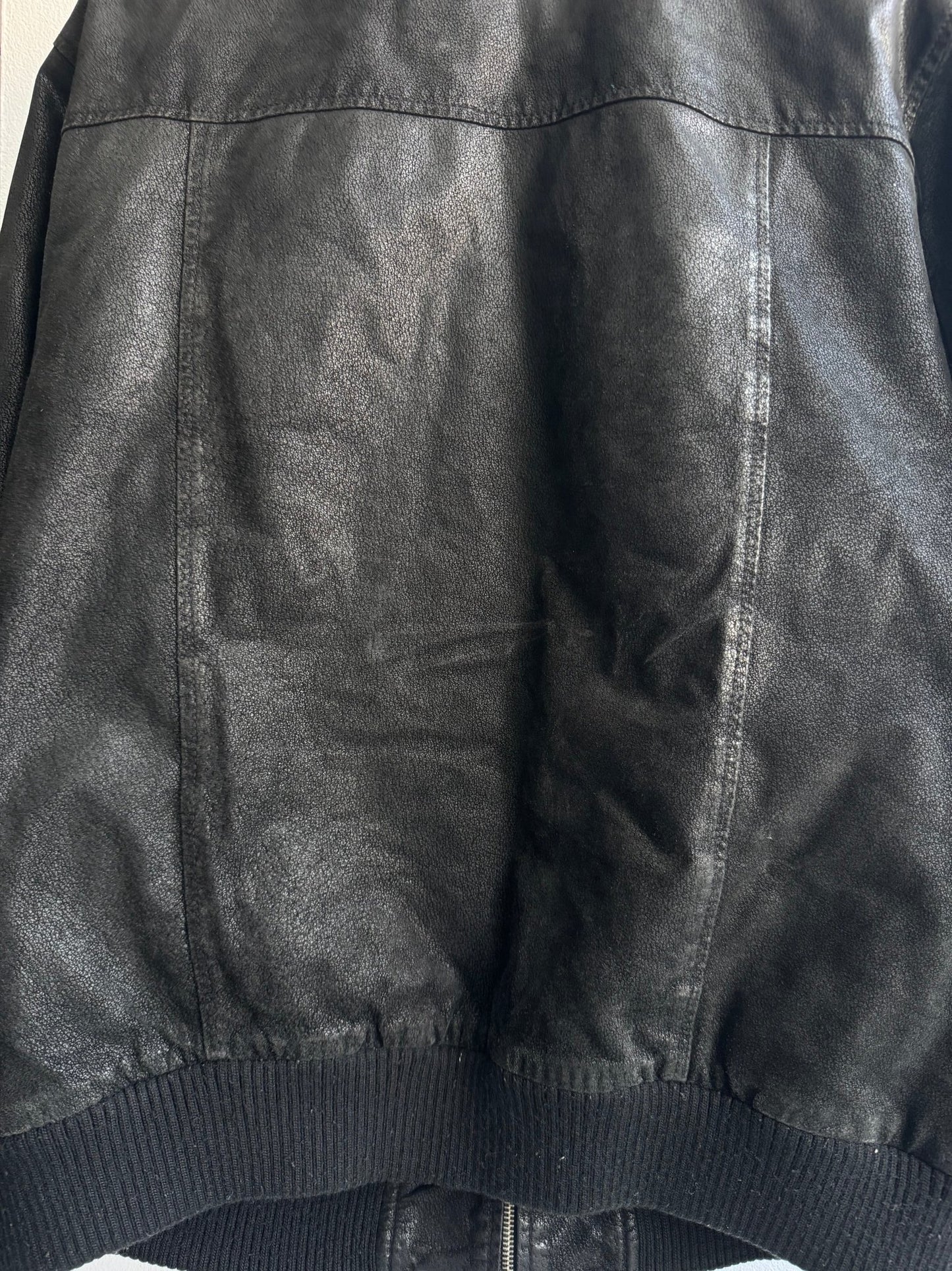 🐷 Geacă Y2K din Pig Split Suede Negru – XL (52) - anbracaminte