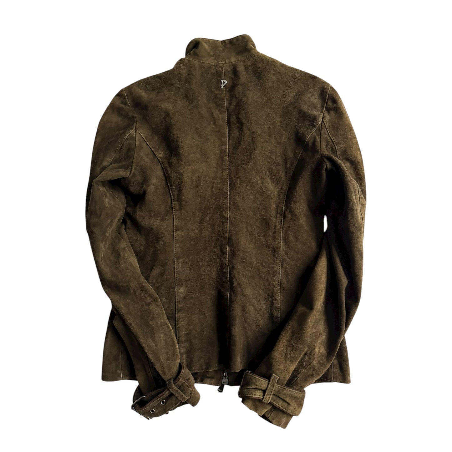 🐐 Geacă Y2K Dondup din piele de capră / Dark Olive (IT 42 / M Femei) - anbracaminte