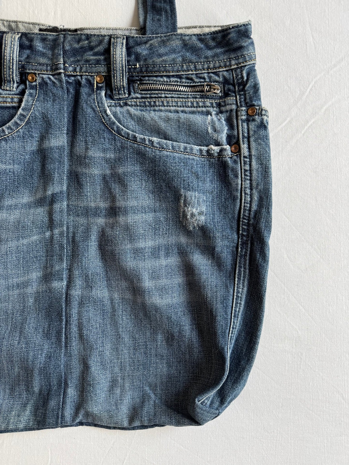 👜 Geantă Handmade Diesel / Tote bag din denim reciclat - anbracaminte