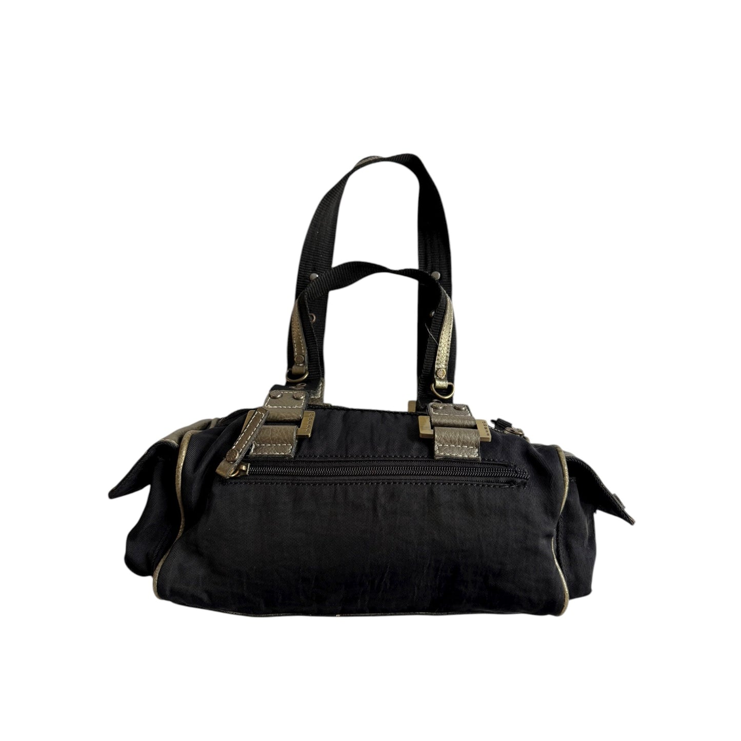 👜 Geantă Y2K Guess neagră cu detalii aurii / Model utility - anbracaminte