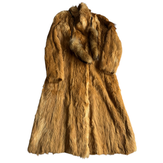 🦊 Haină Vintage Lungă din Blană Naturală / Real Fur (Mărime 40 - M/L Femei) - anbracaminte