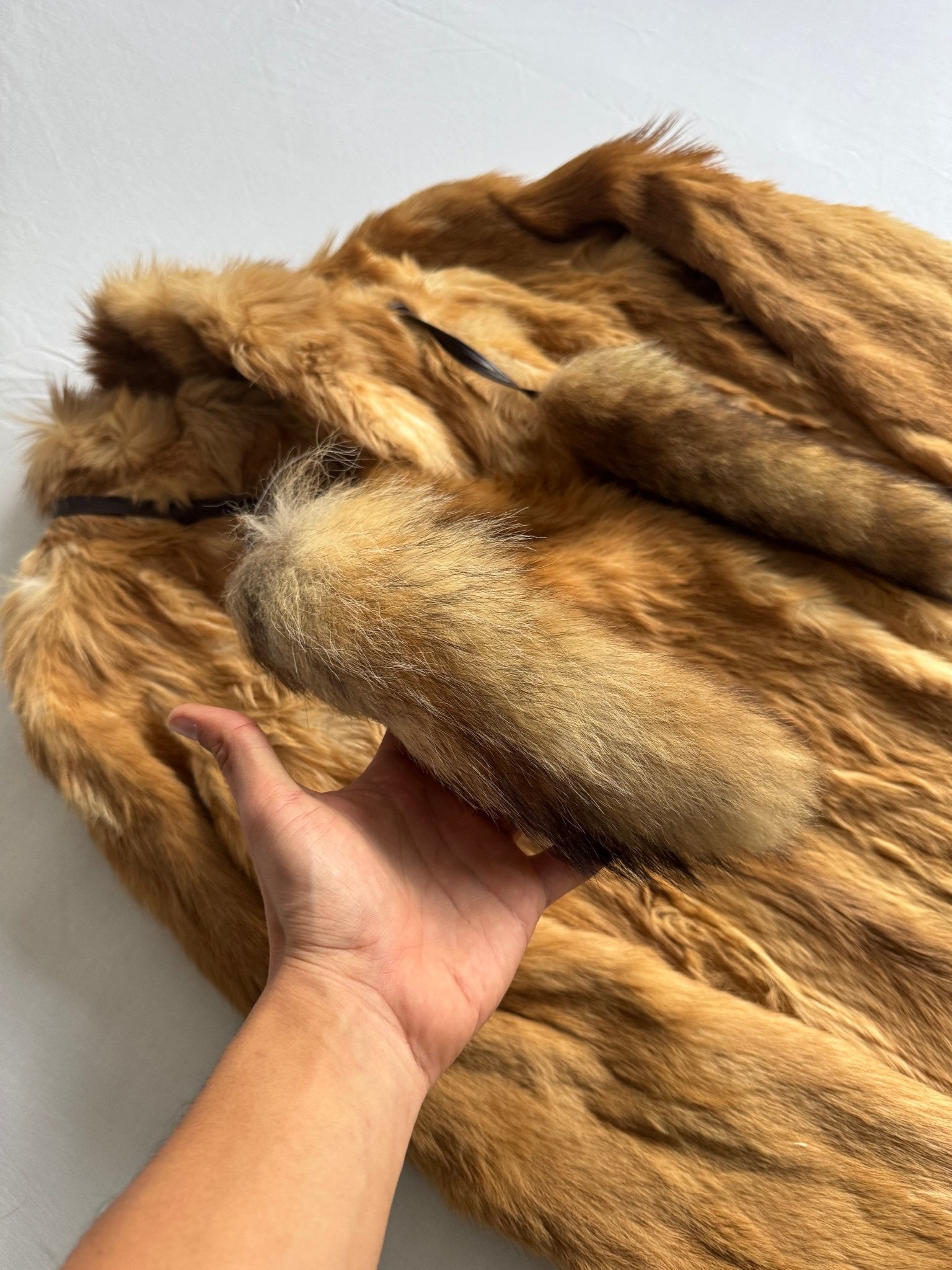 🦊 Haină Vintage Lungă din Blană Naturală / Real Fur (Mărime 40 - M/L Femei) - anbracaminte