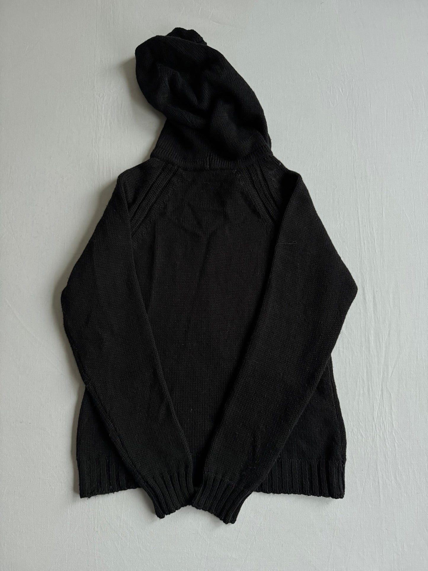 🧶 Hanorac Tricotat Y2K Damă Negru din Lână – S - anbracaminte