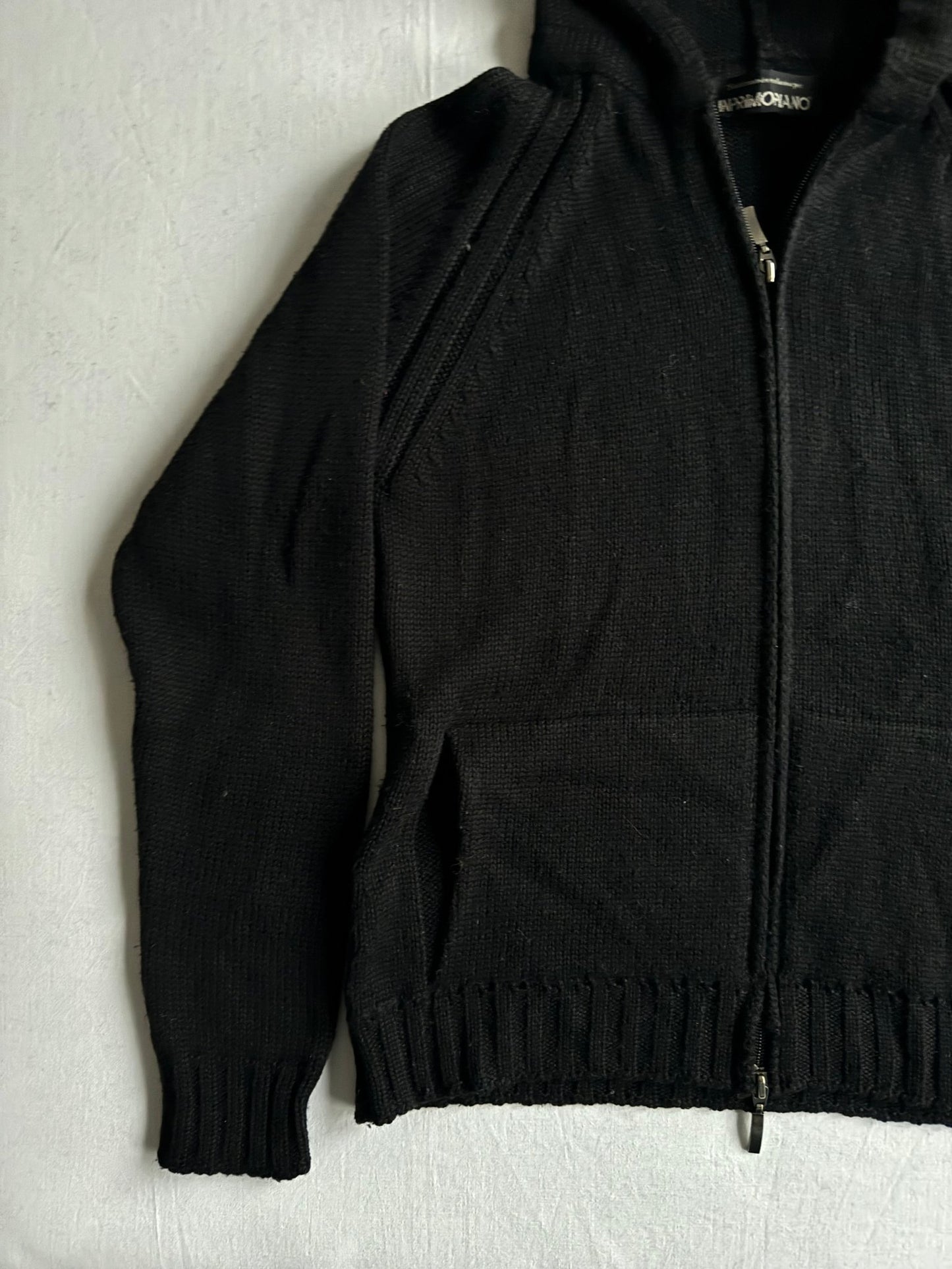 🧶 Hanorac Tricotat Y2K Damă Negru din Lână – S - anbracaminte