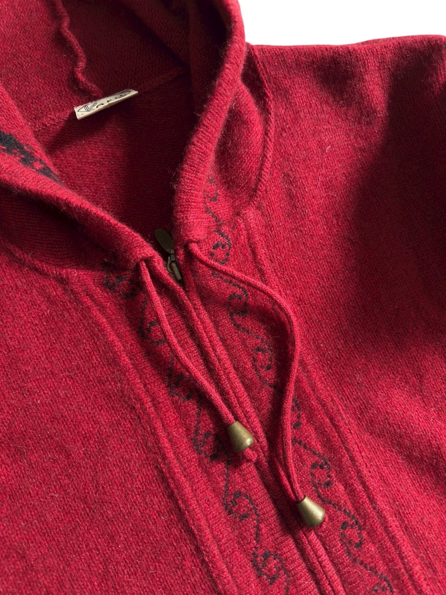 🍷 Hanorac Vintage Burgundy – Merino Wool + Possum Fur + Silk – Women’s L - anbracaminte