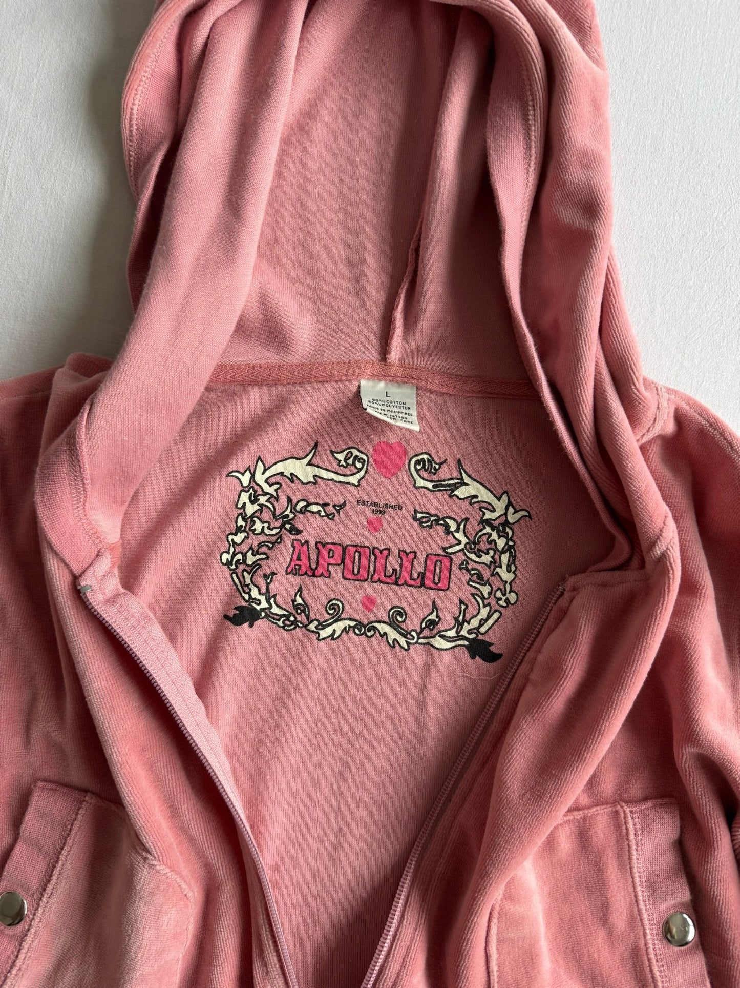 💗 Hanorac Y2K Damă Velour Roz Cropped – L - anbracaminte