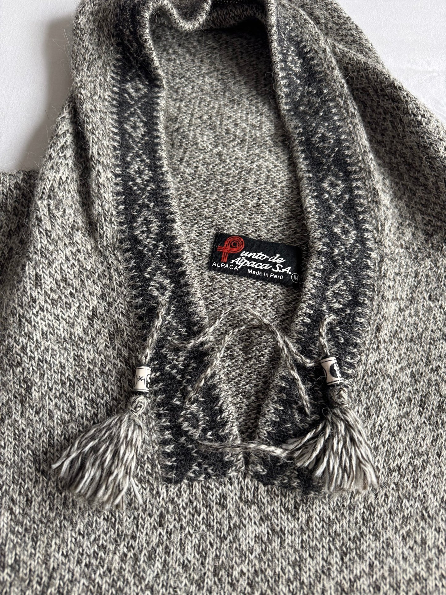 🧶 Hoodie Vintage Alpaca Peruvian – M Bărbați - anbracaminte