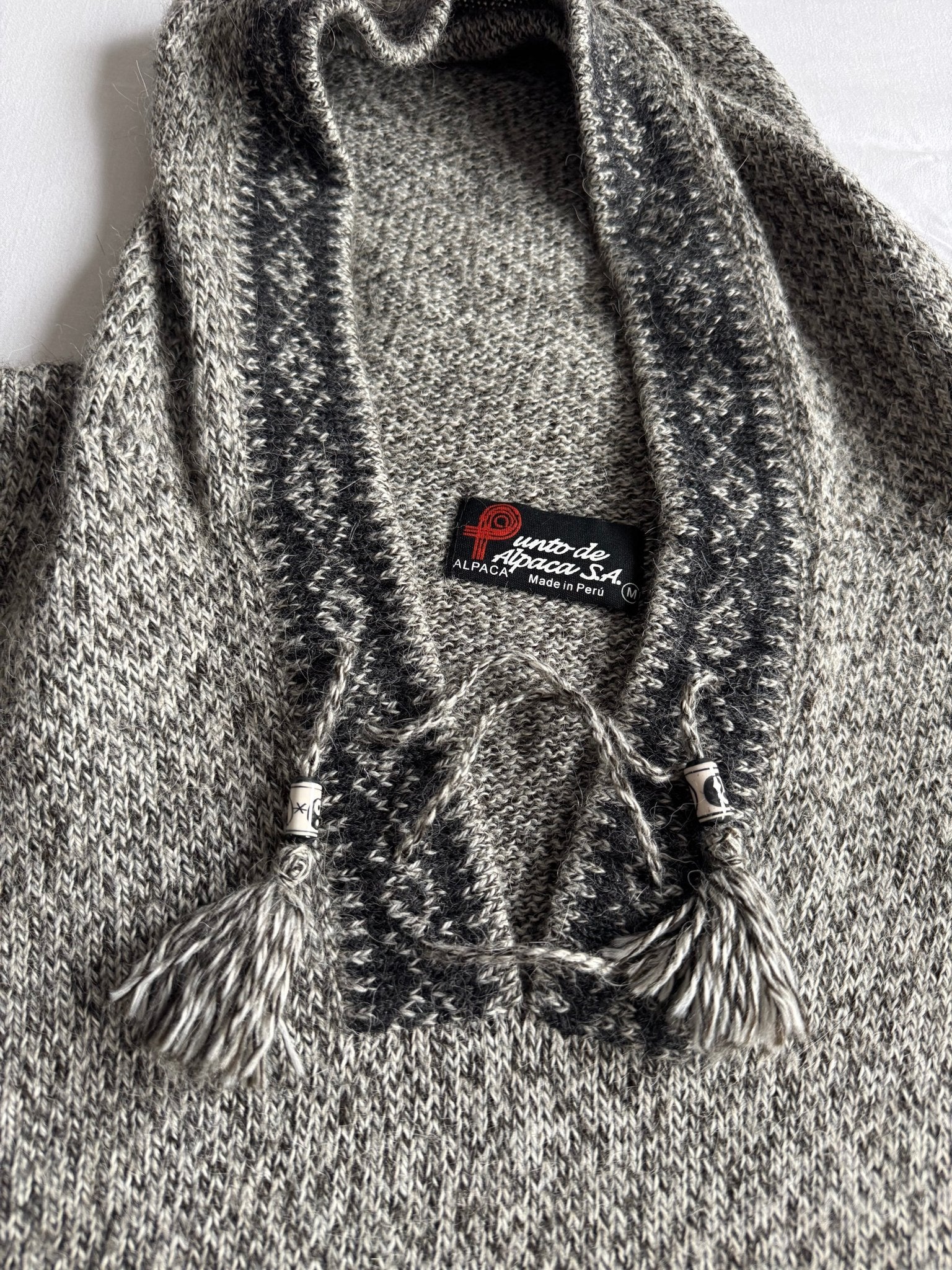 🧶 Hoodie Vintage Alpaca Peruvian – M Bărbați - anbracaminte