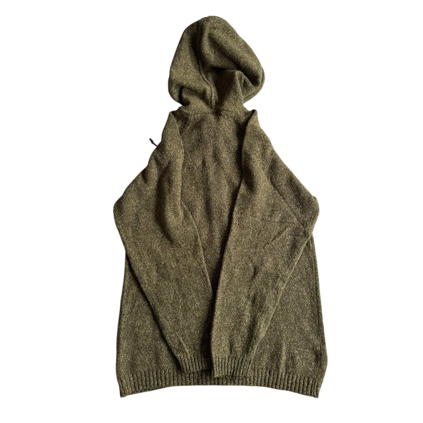 🧶 Hoodie Y2K Bărbați Verde Închis Tricotat din Lână Virgină și Mătase – S - anbracaminte