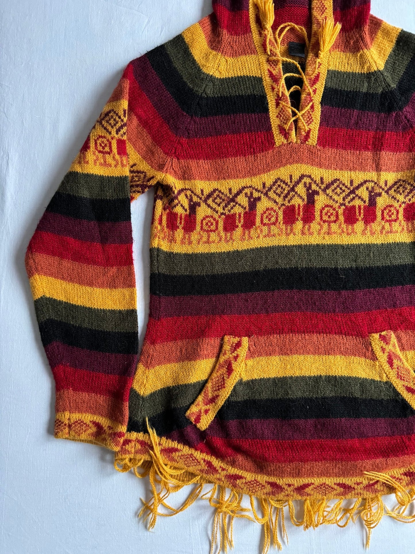 🦙 Hoodie Y2K Damă Colorat din Alpaca – Aprox. XS/S - anbracaminte