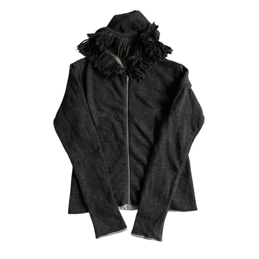 🧶 Hoodie Y2K Damă Gri din Lână de Miel – Aprox. M/L - anbracaminte