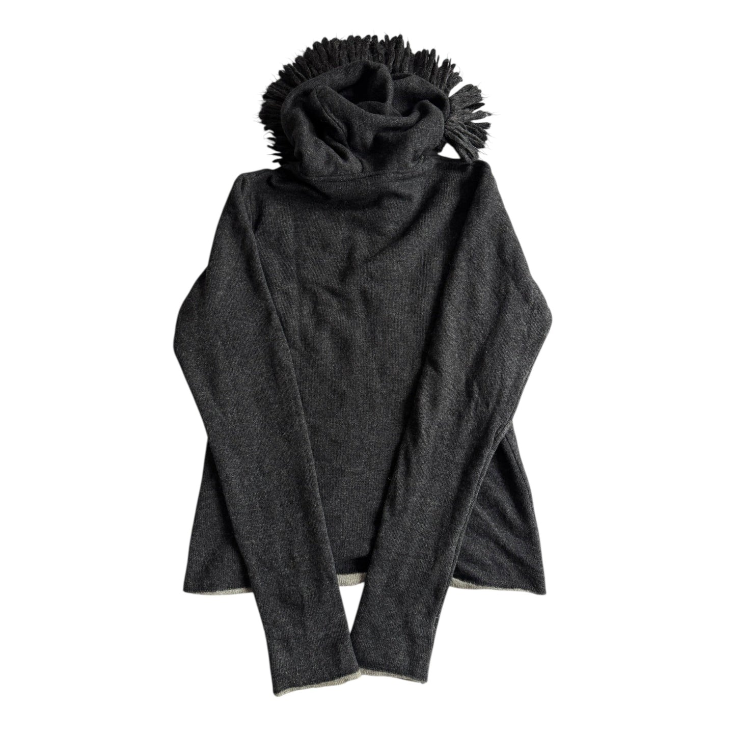 🧶 Hoodie Y2K Damă Gri din Lână de Miel – Aprox. M/L - anbracaminte