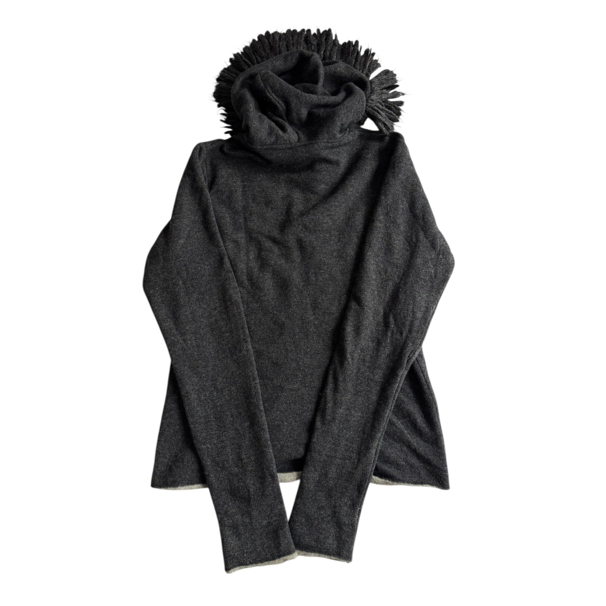 🧶 Hoodie Y2K Damă Gri din Lână de Miel – Aprox. M/L - anbracaminte
