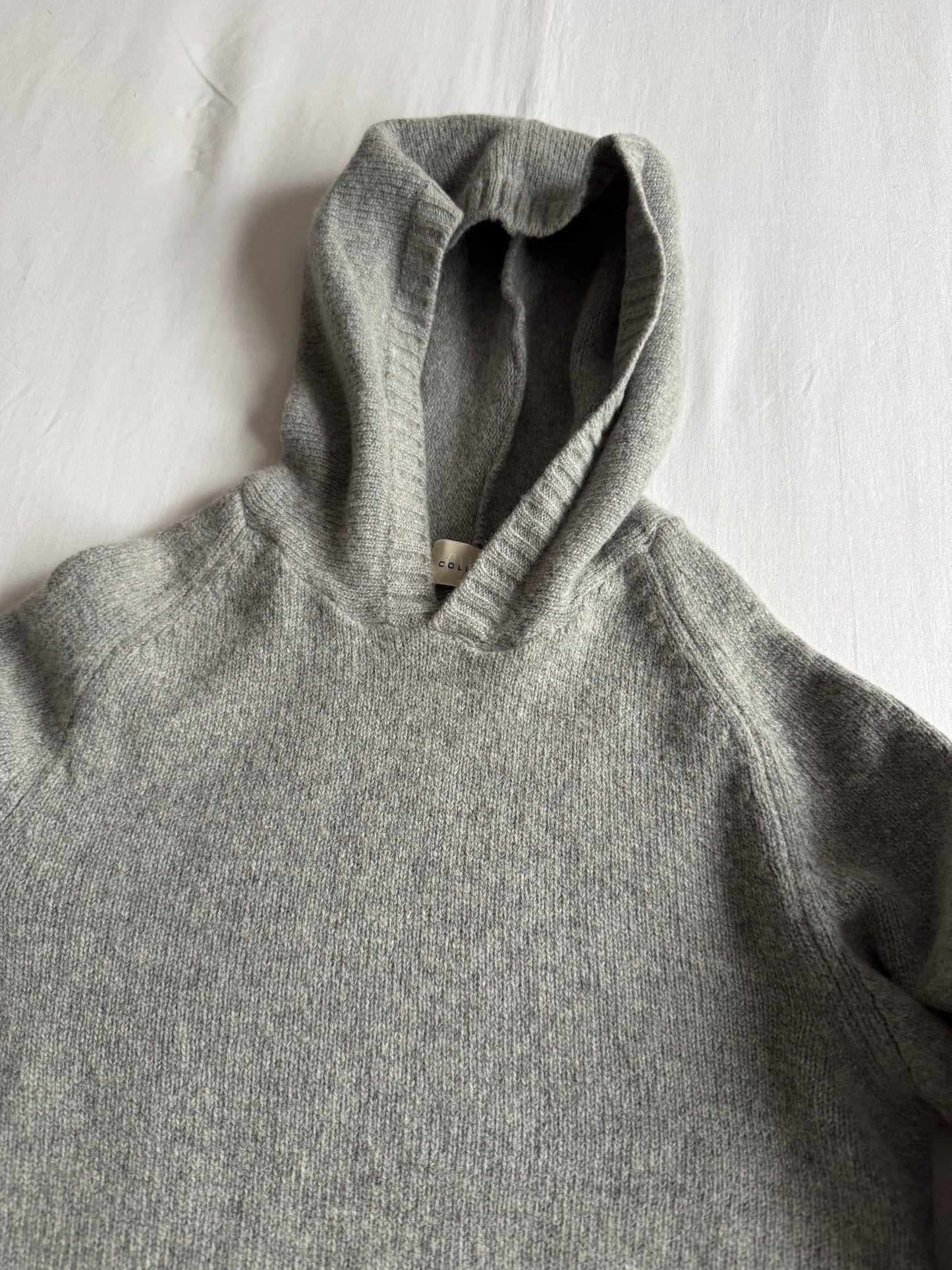 🧶 Hoodie Y2K Damă Gri Tricotat din Lână – Aprox. S / M - anbracaminte