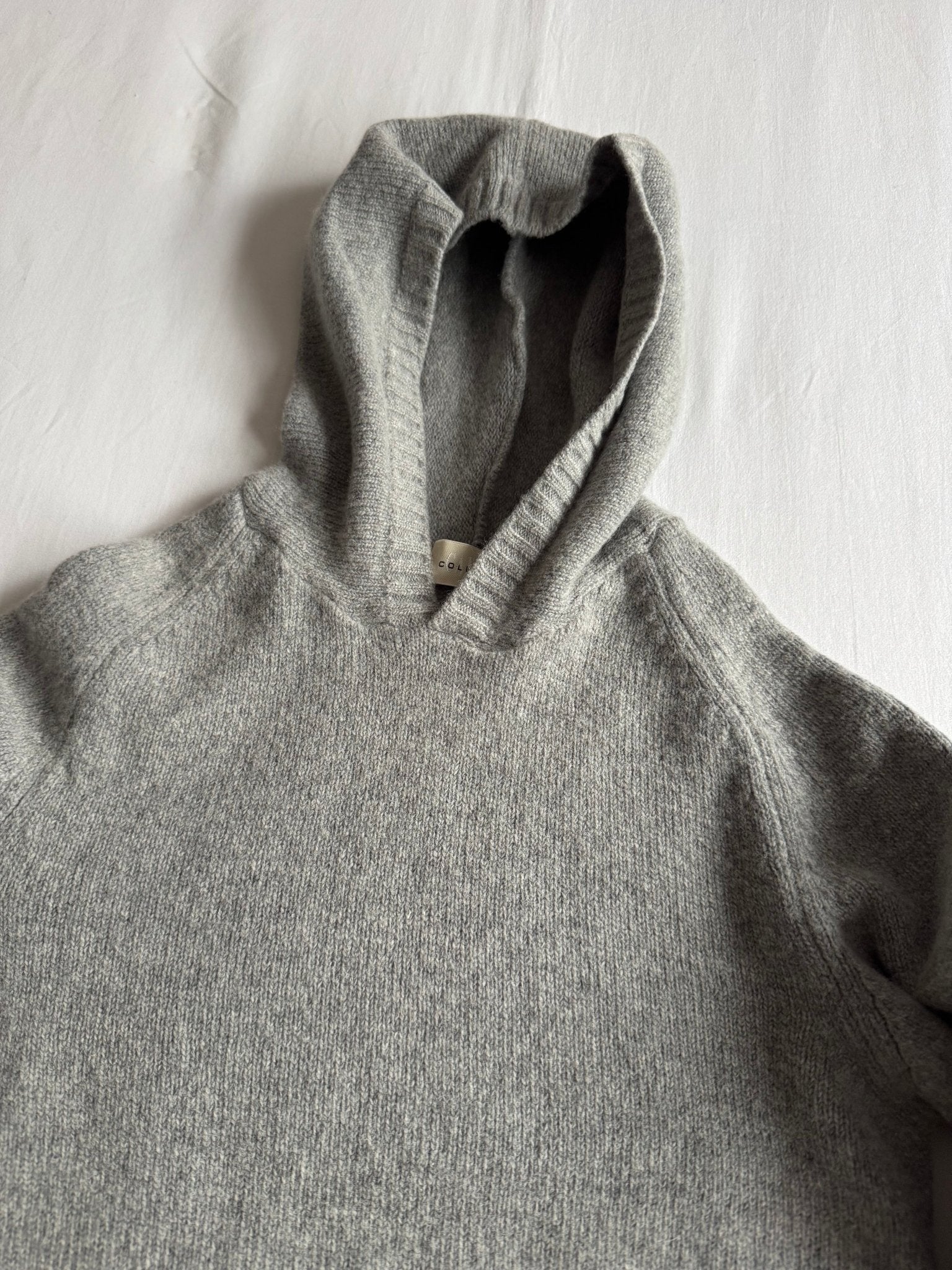 🧶 Hoodie Y2K Damă Gri Tricotat din Lână – Aprox. S / M - anbracaminte