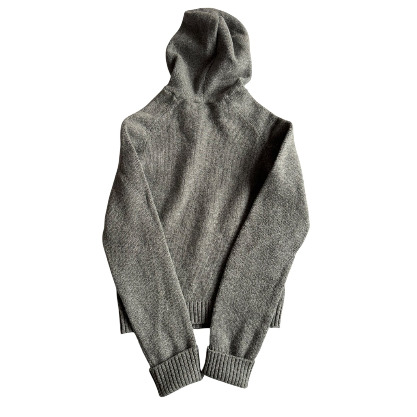 🧶 Hoodie Y2K Damă Gri Tricotat din Lână – Aprox. S / M - anbracaminte