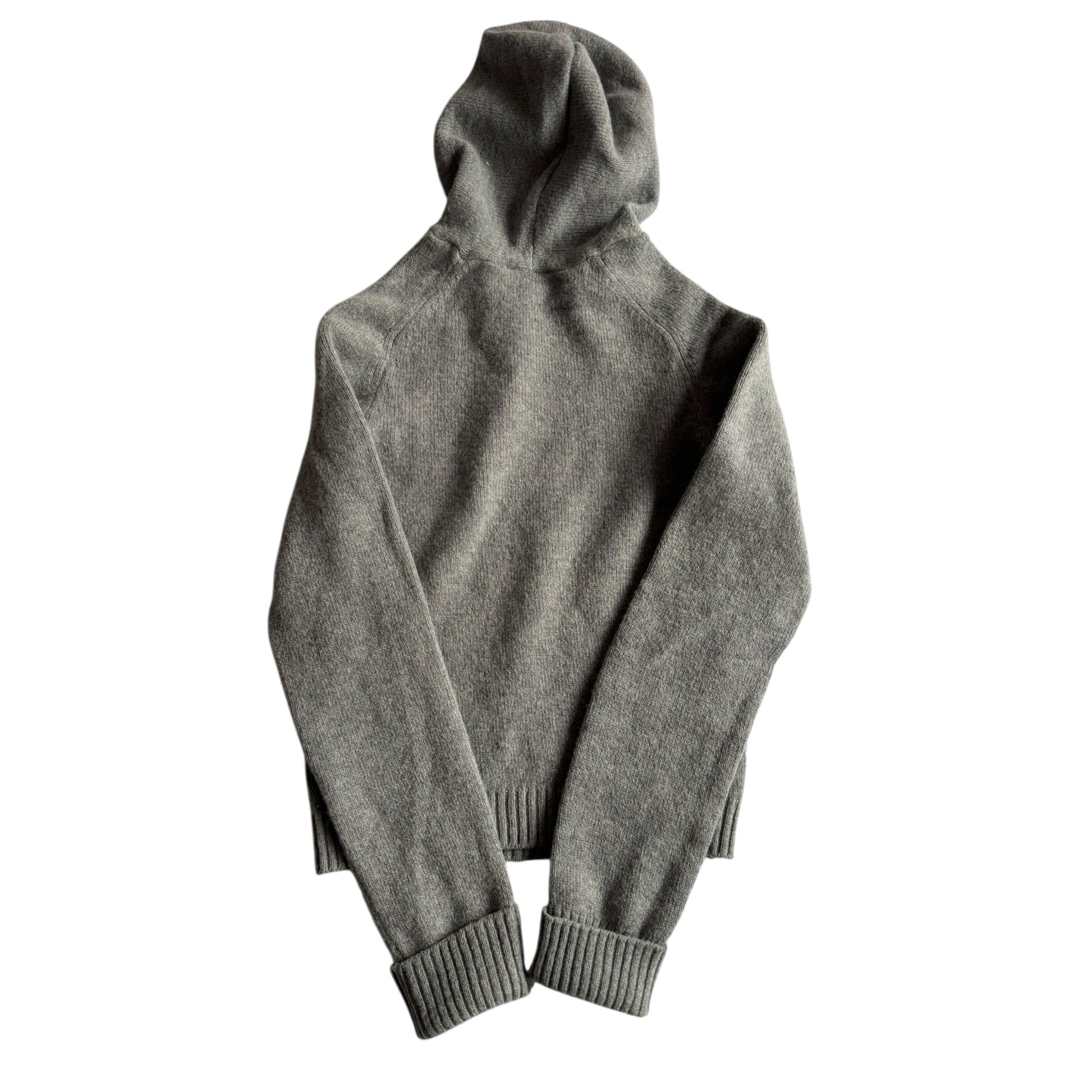 🧶 Hoodie Y2K Damă Gri Tricotat din Lână – Aprox. S / M - anbracaminte