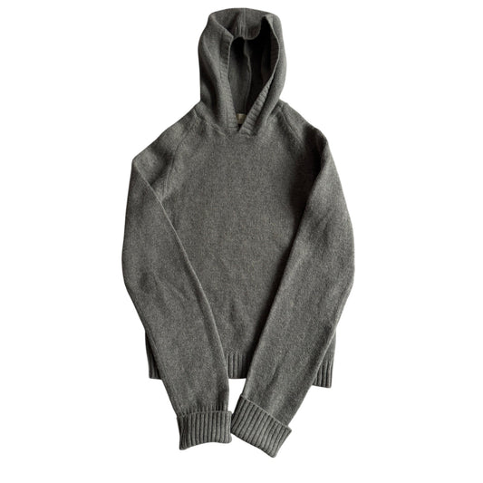 🧶 Hoodie Y2K Damă Gri Tricotat din Lână – Aprox. S / M - anbracaminte
