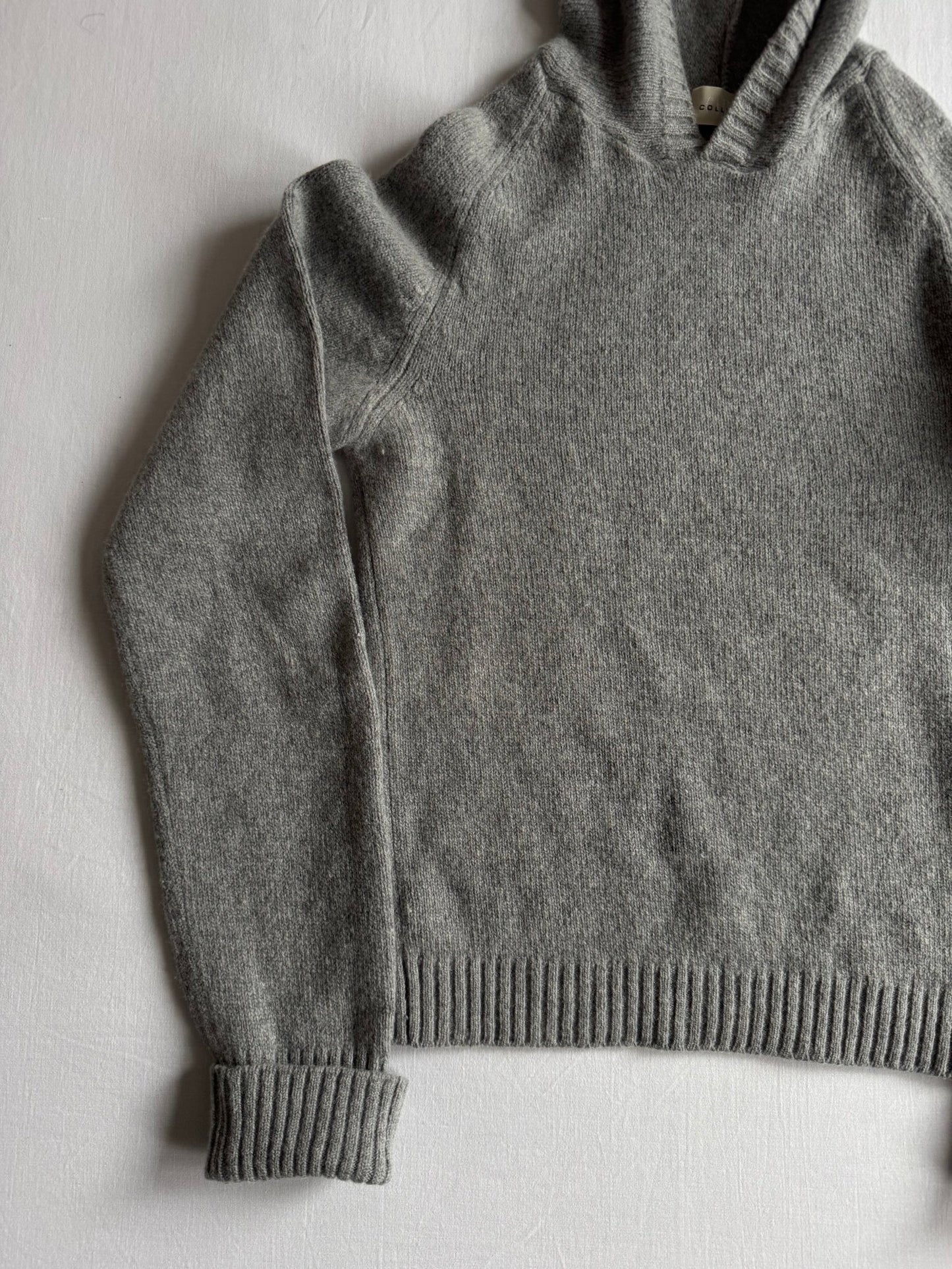 🧶 Hoodie Y2K Damă Gri Tricotat din Lână – Aprox. S / M - anbracaminte