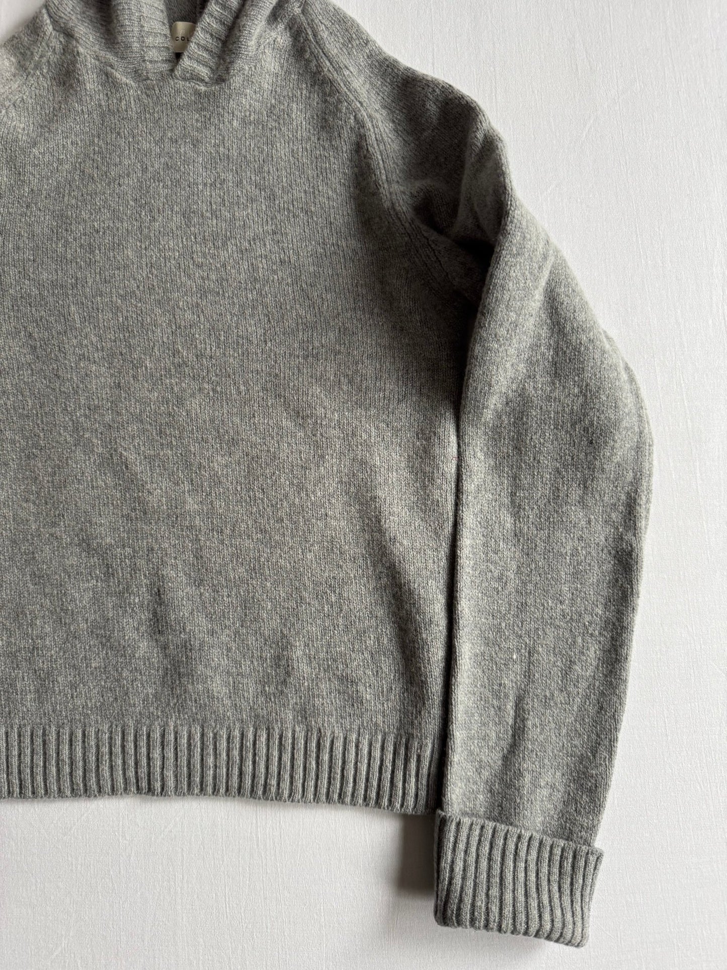 🧶 Hoodie Y2K Damă Gri Tricotat din Lână – Aprox. S / M - anbracaminte